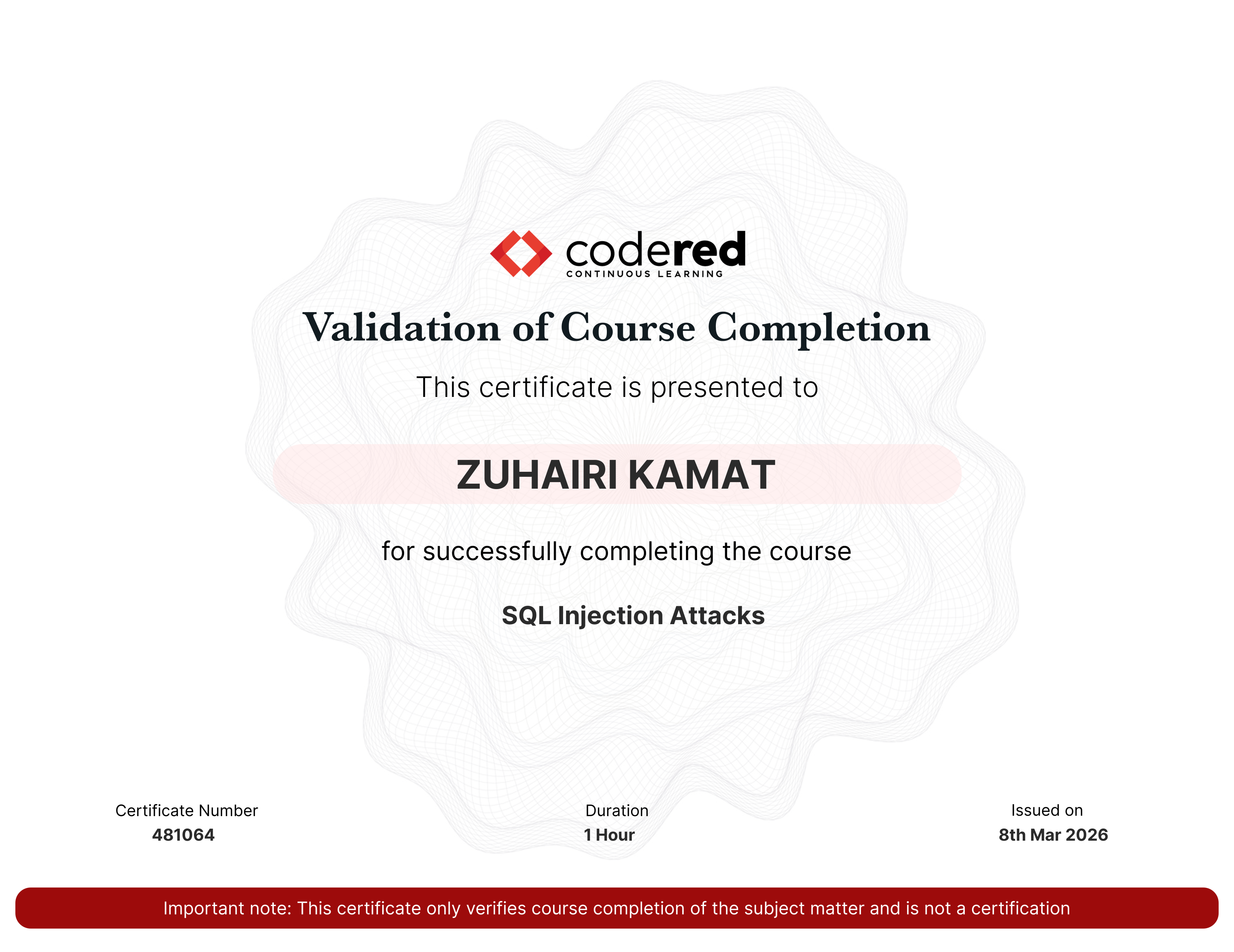 certificate