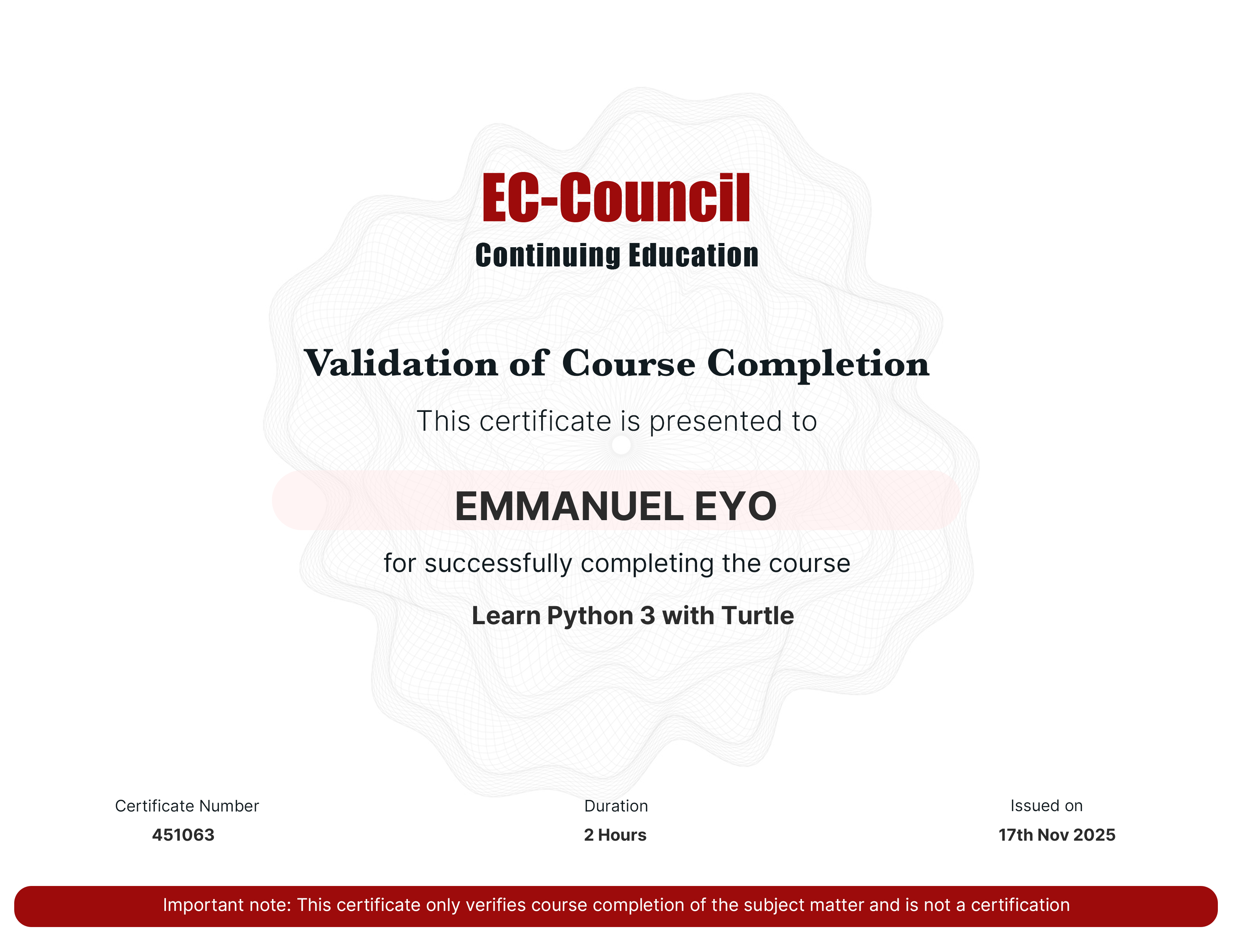 certificate
