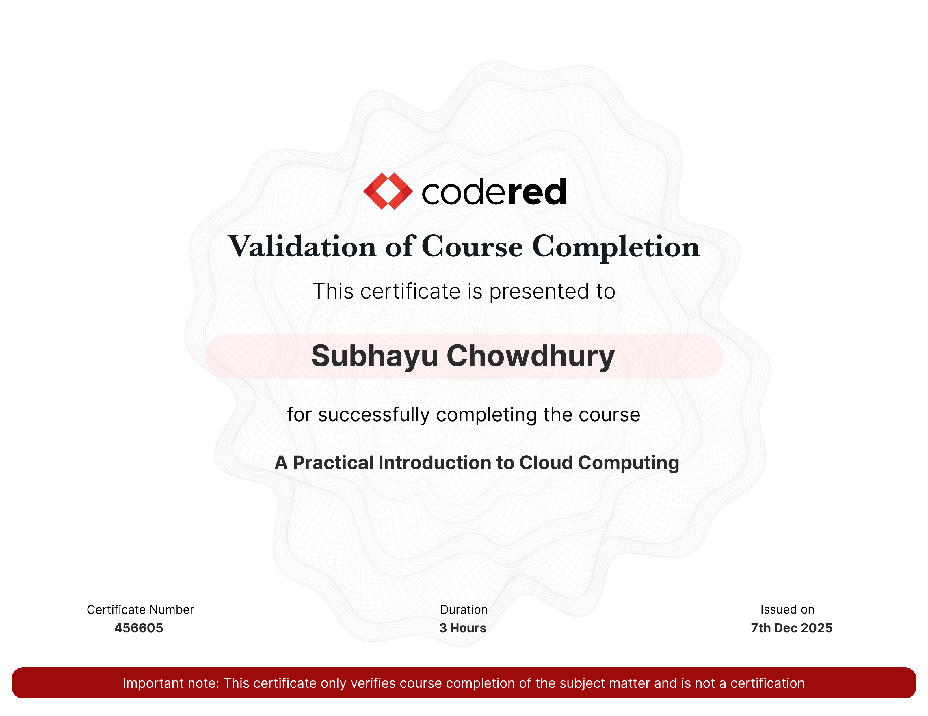 certificate