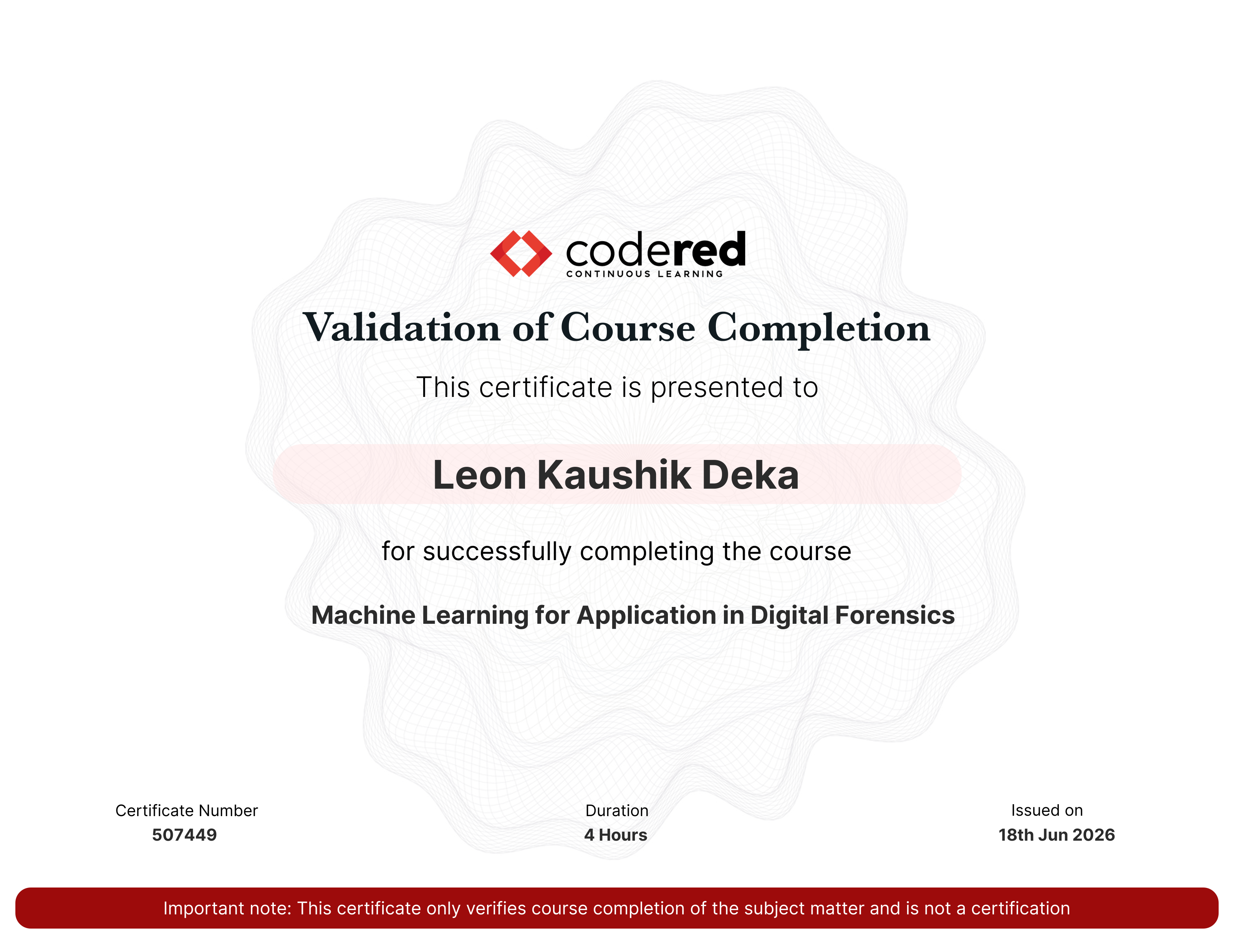 certificate