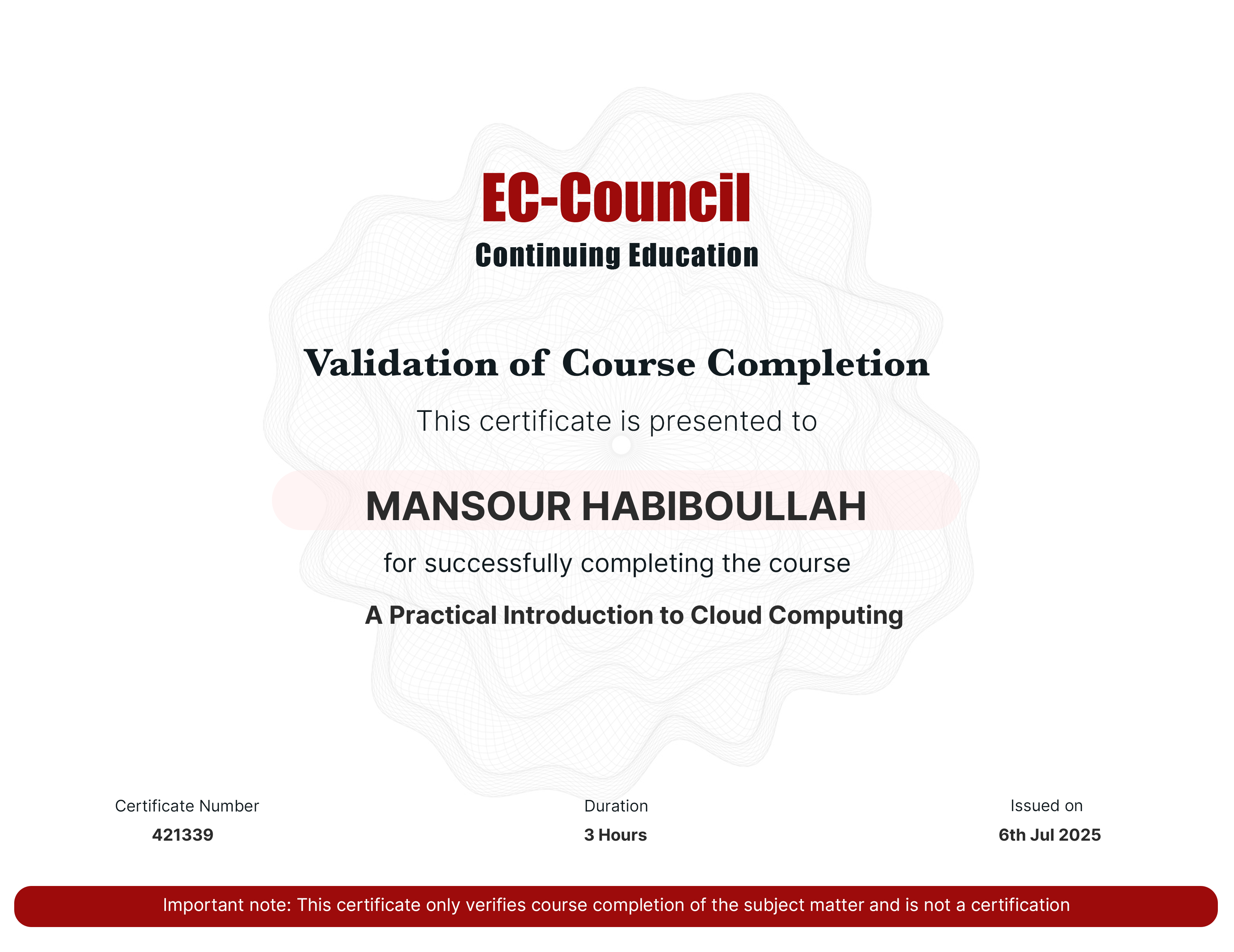 certificate