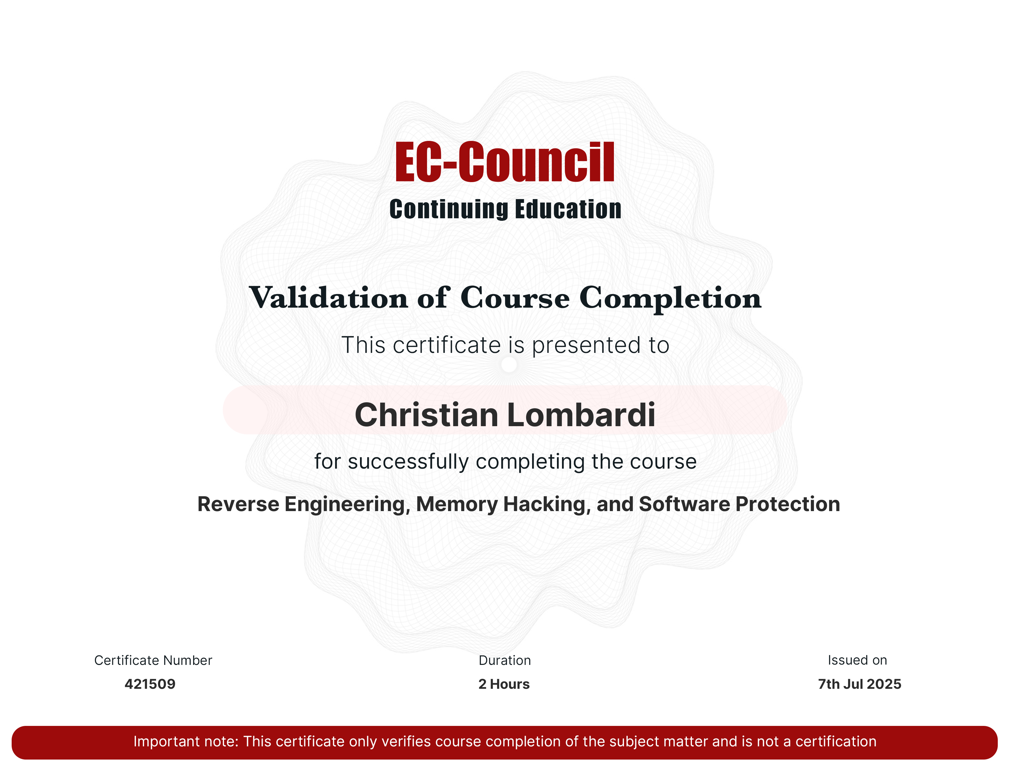 certificate