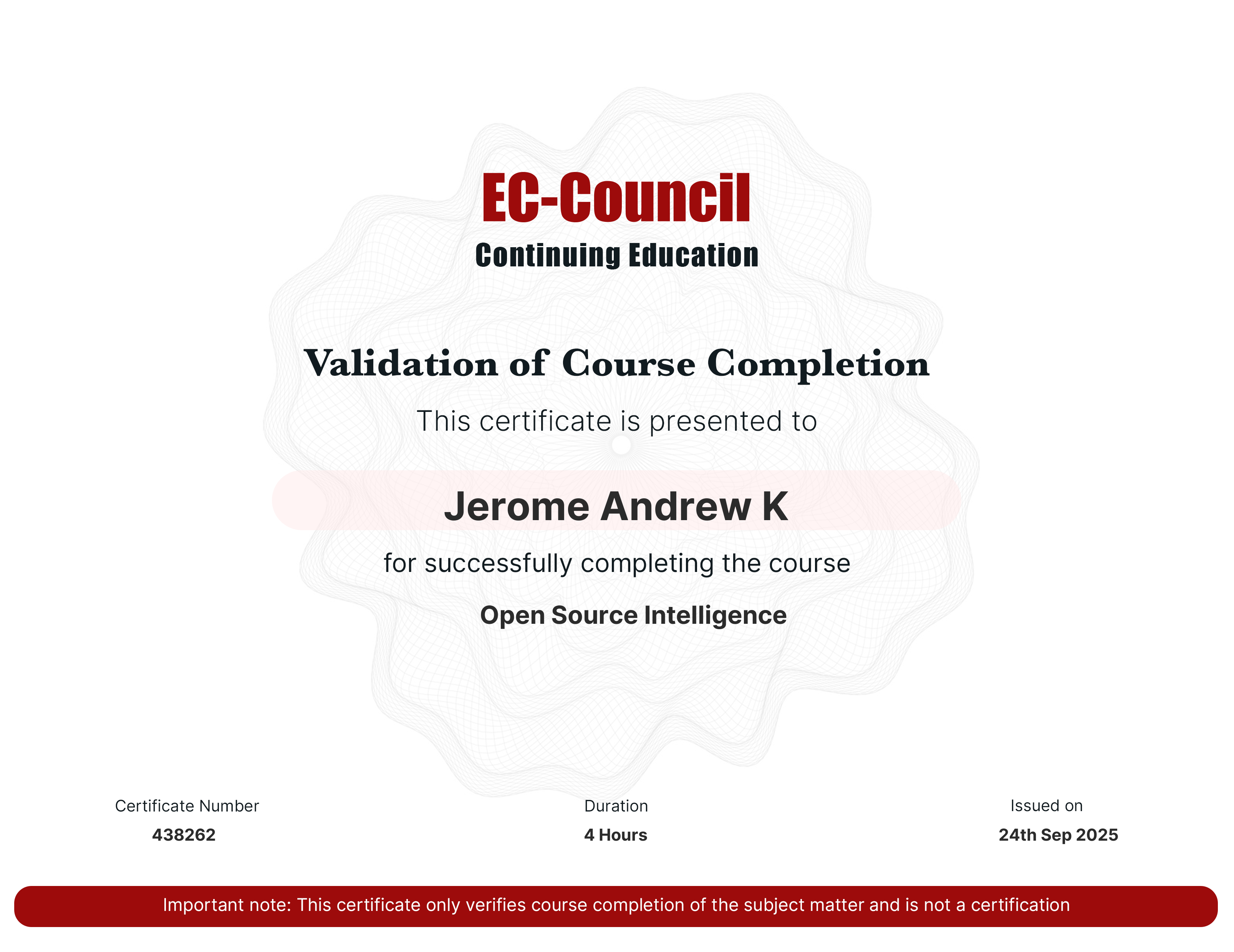 certificate