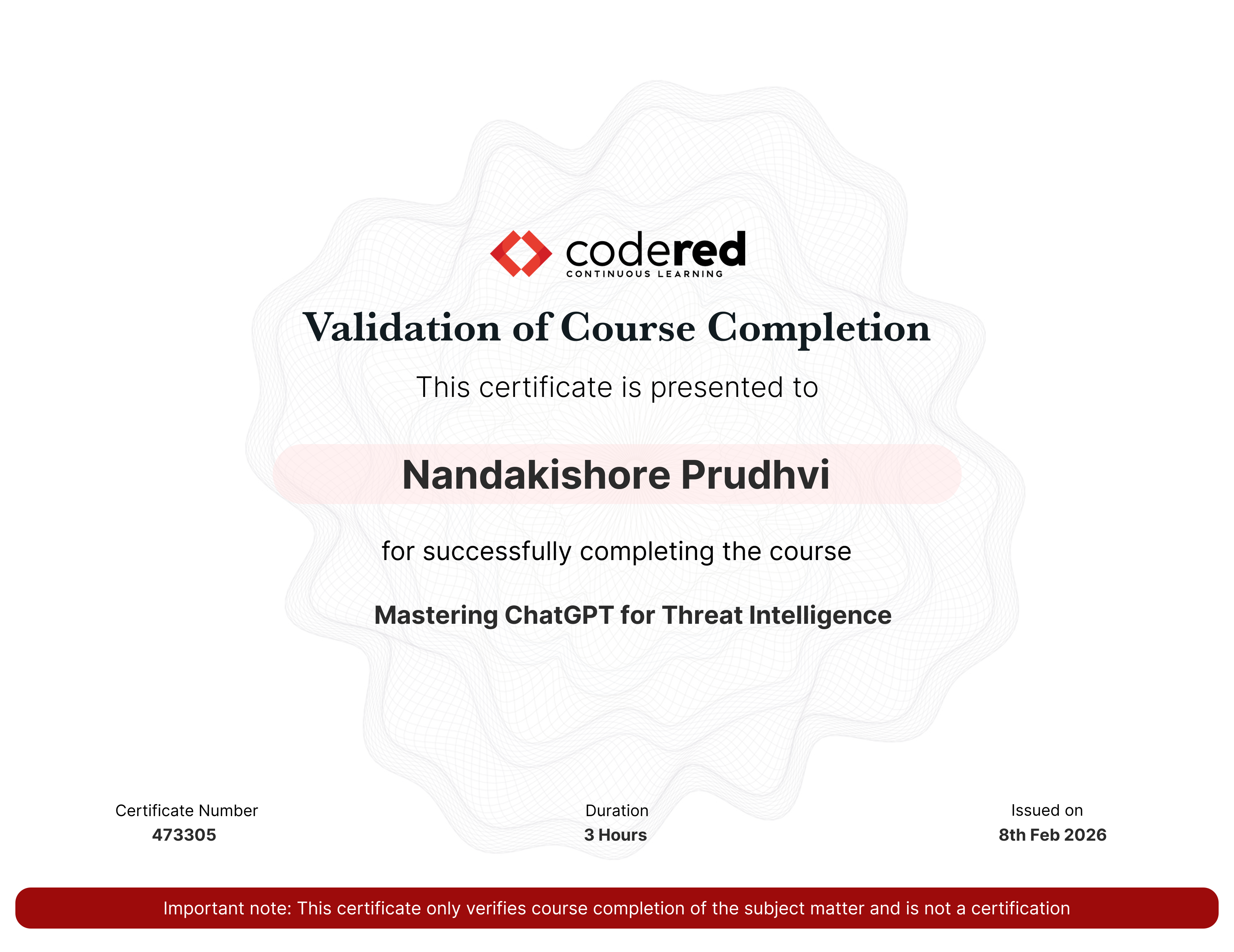 certificate