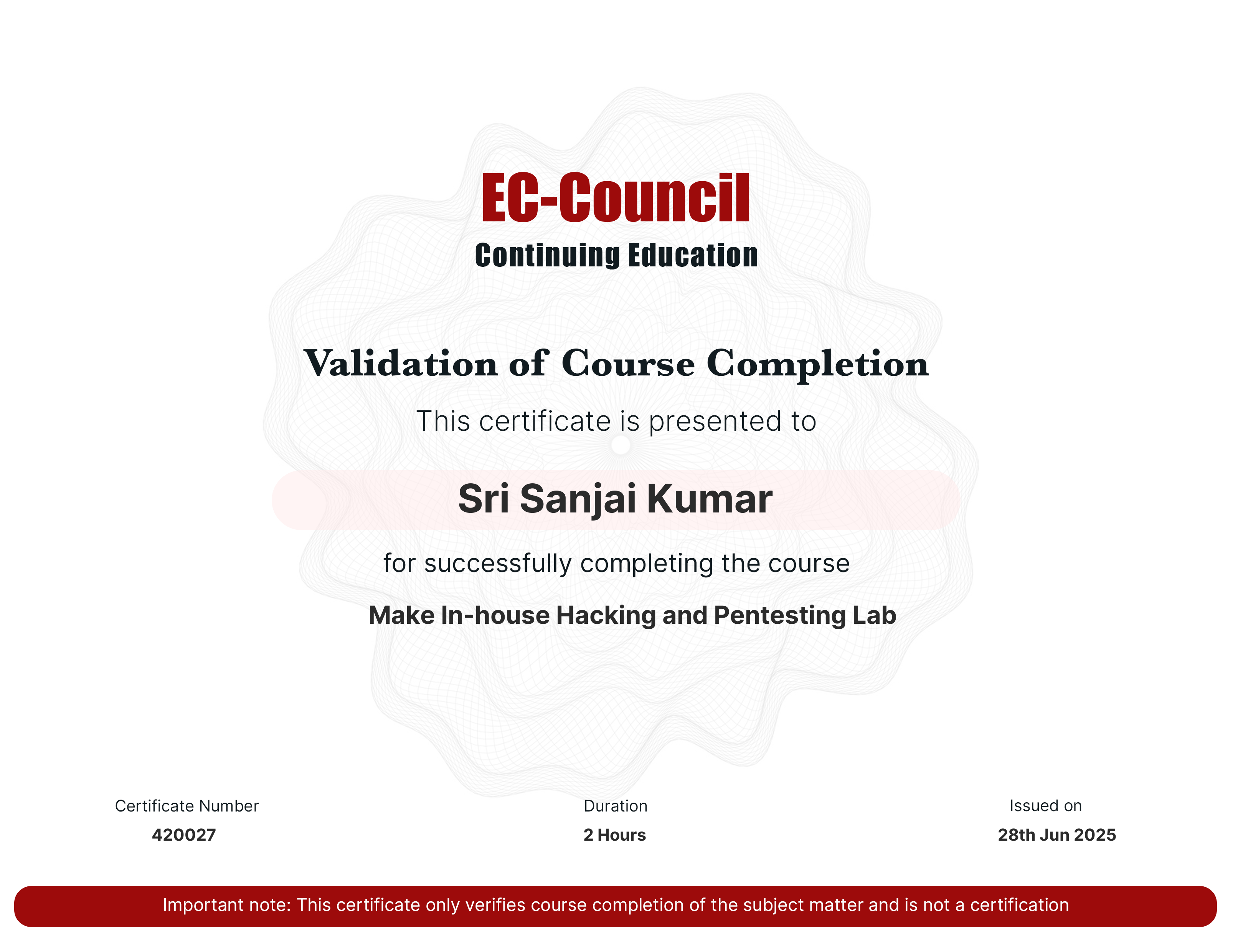 certificate