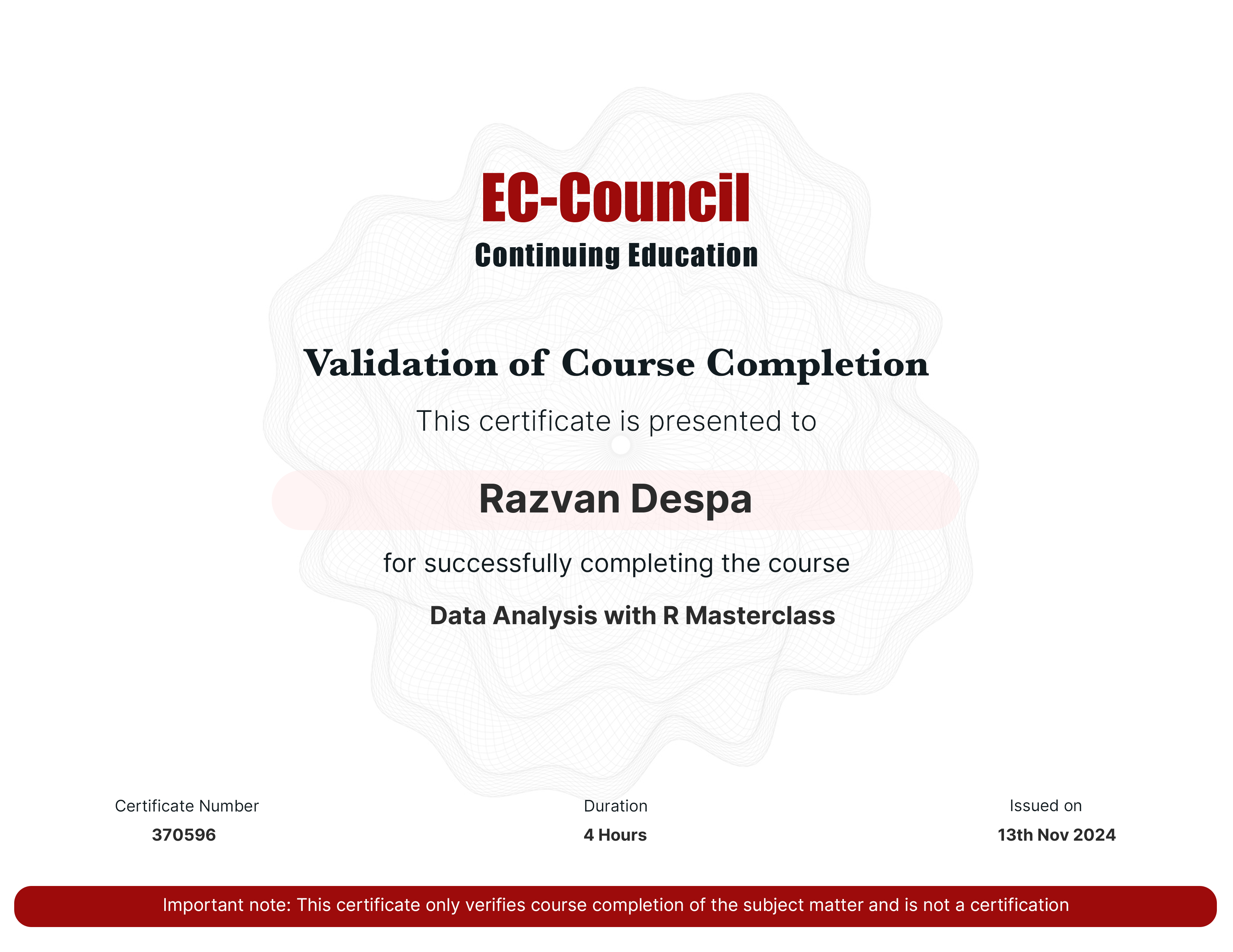 certificate