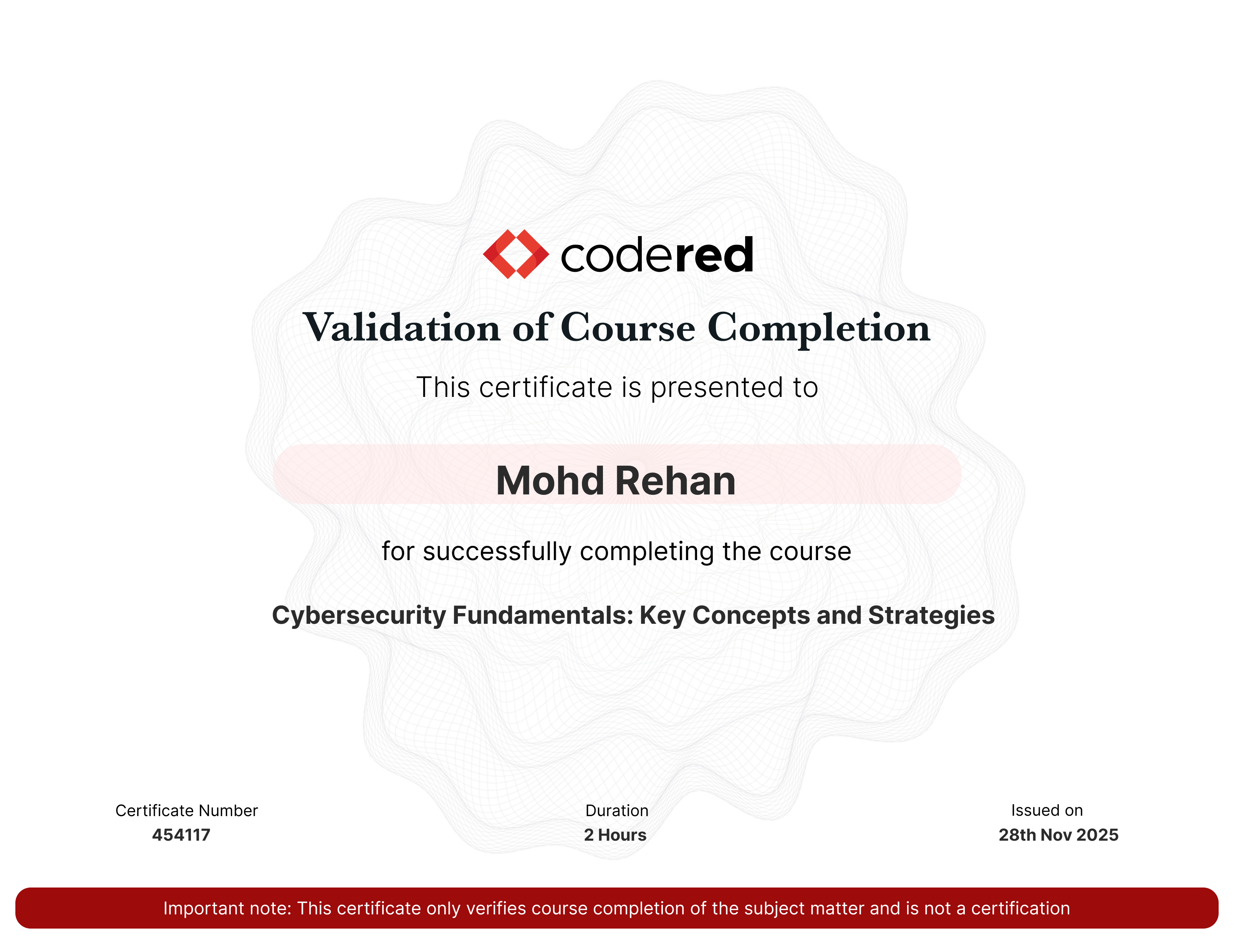 certificate