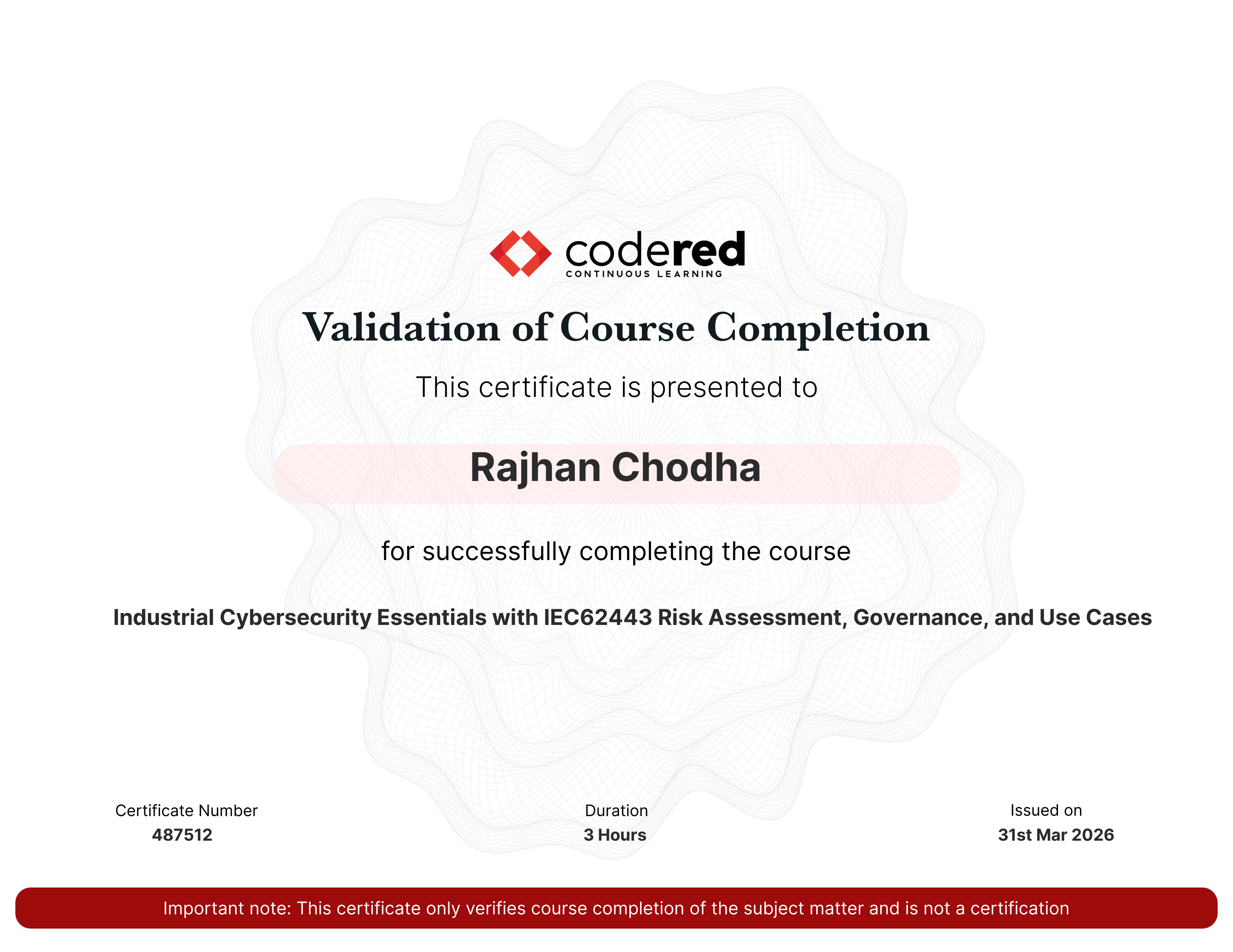 certificate
