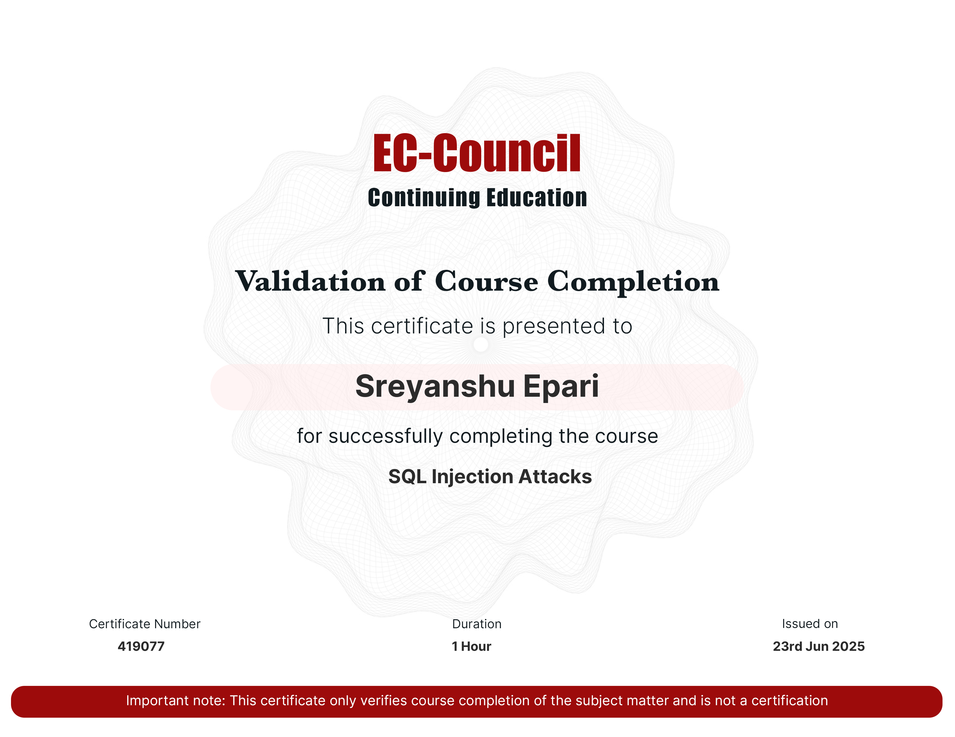 certificate