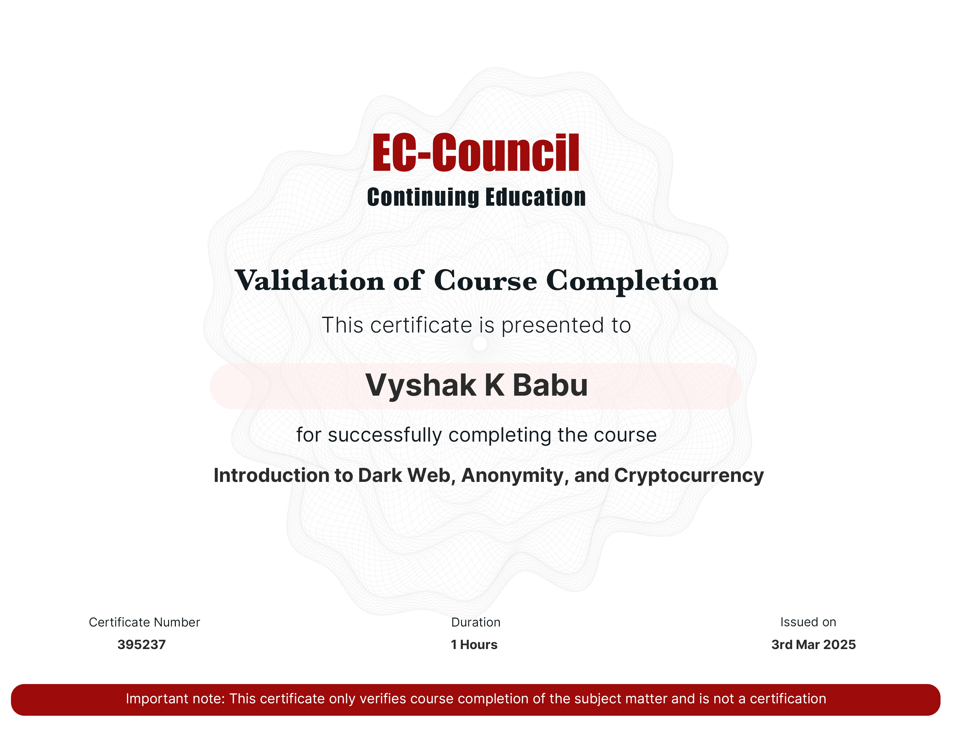 certificate