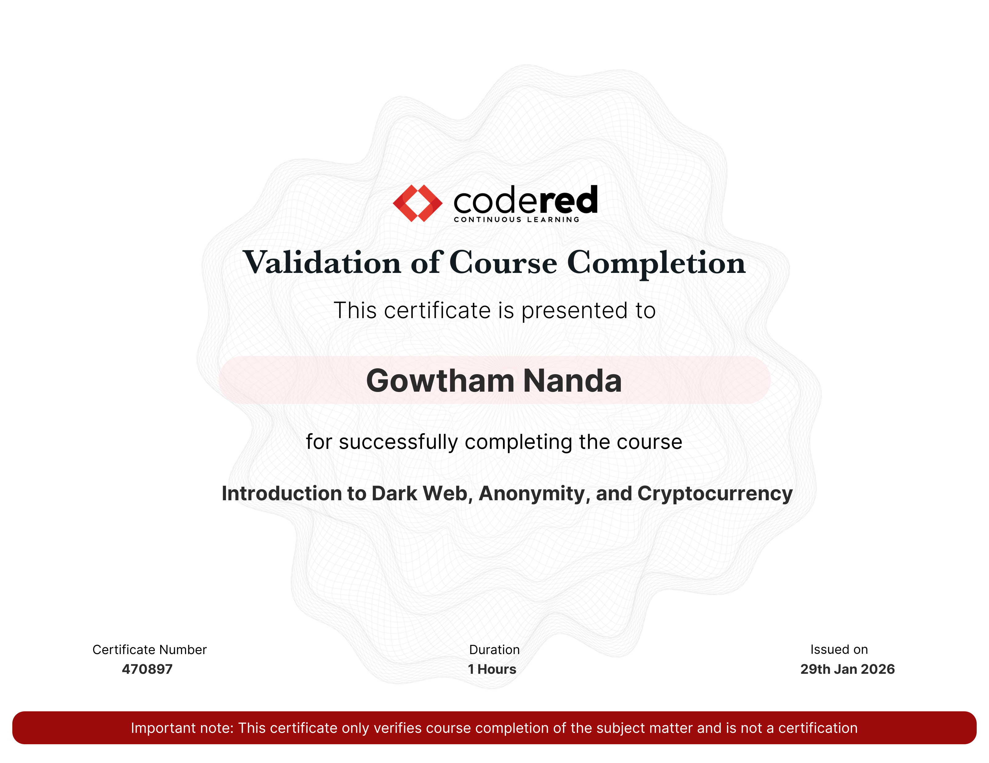 certificate