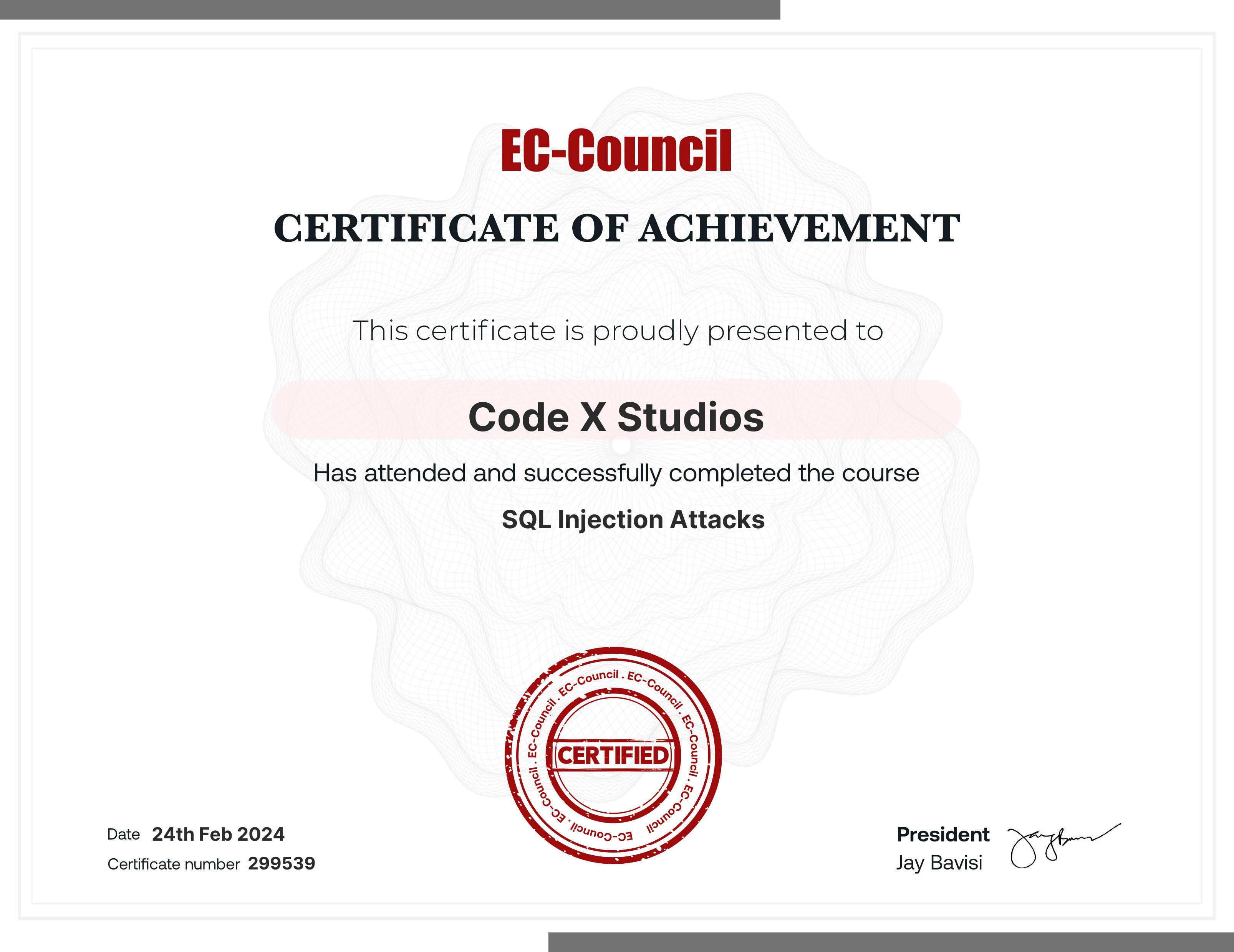 certificate