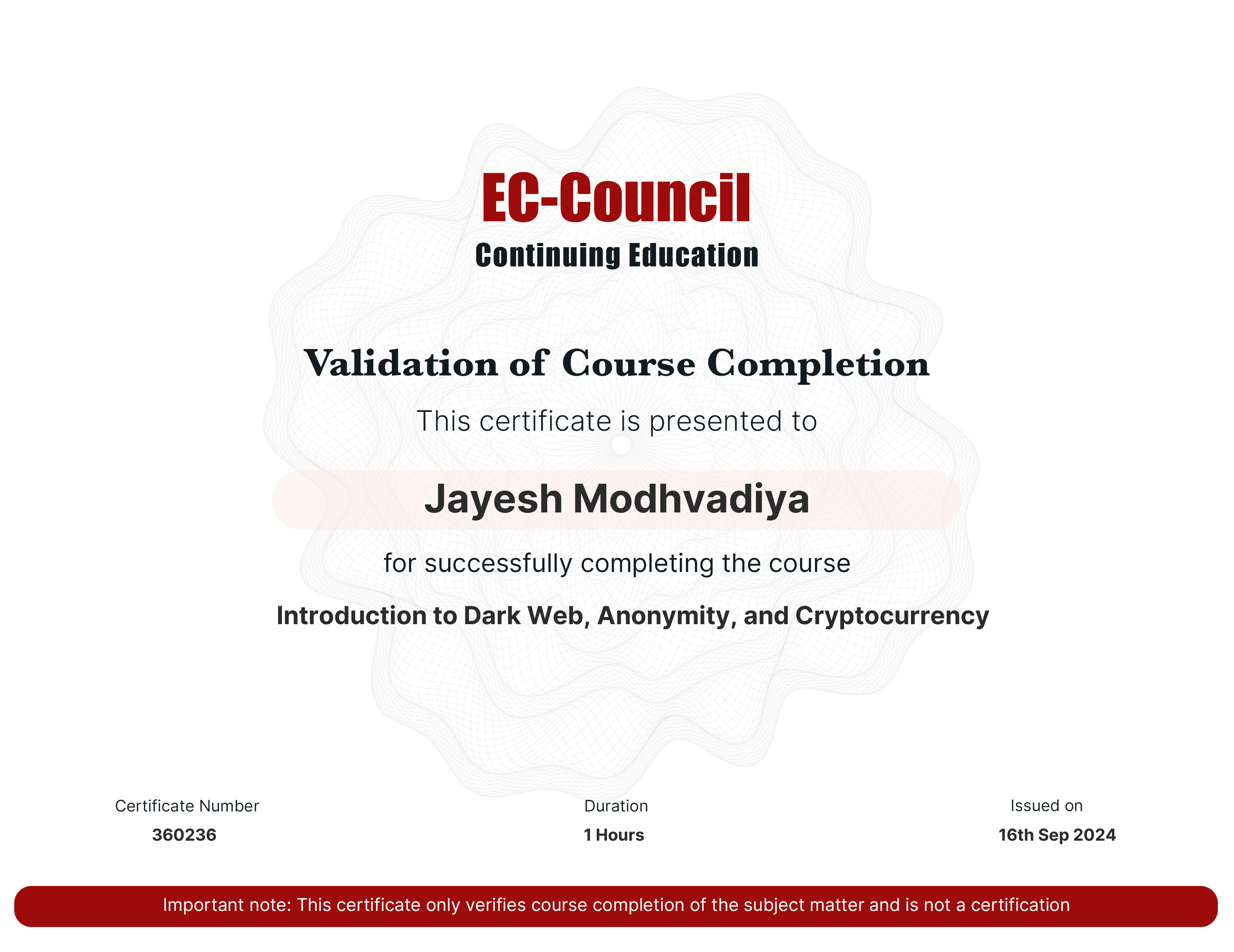 certificate
