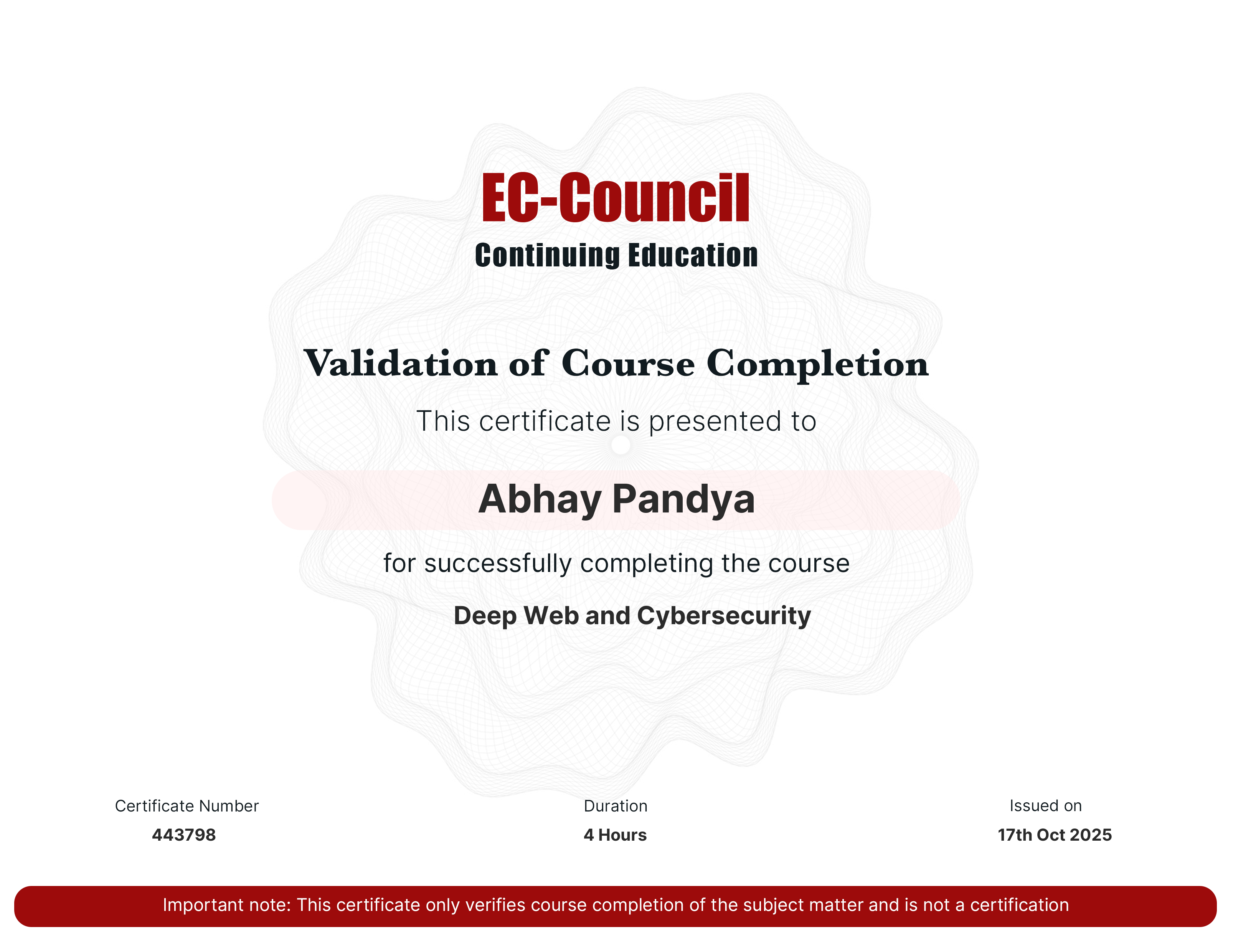 certificate