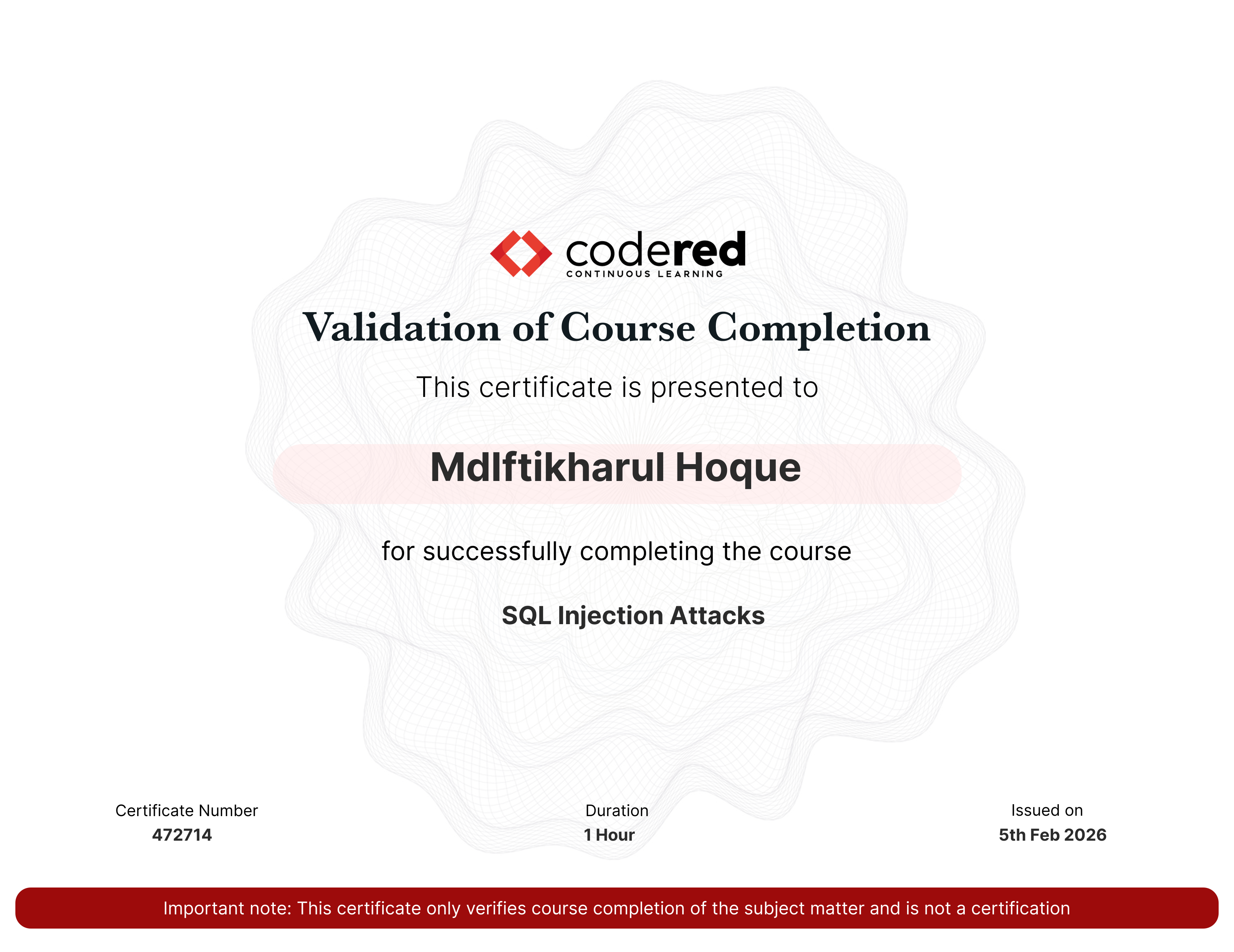 certificate