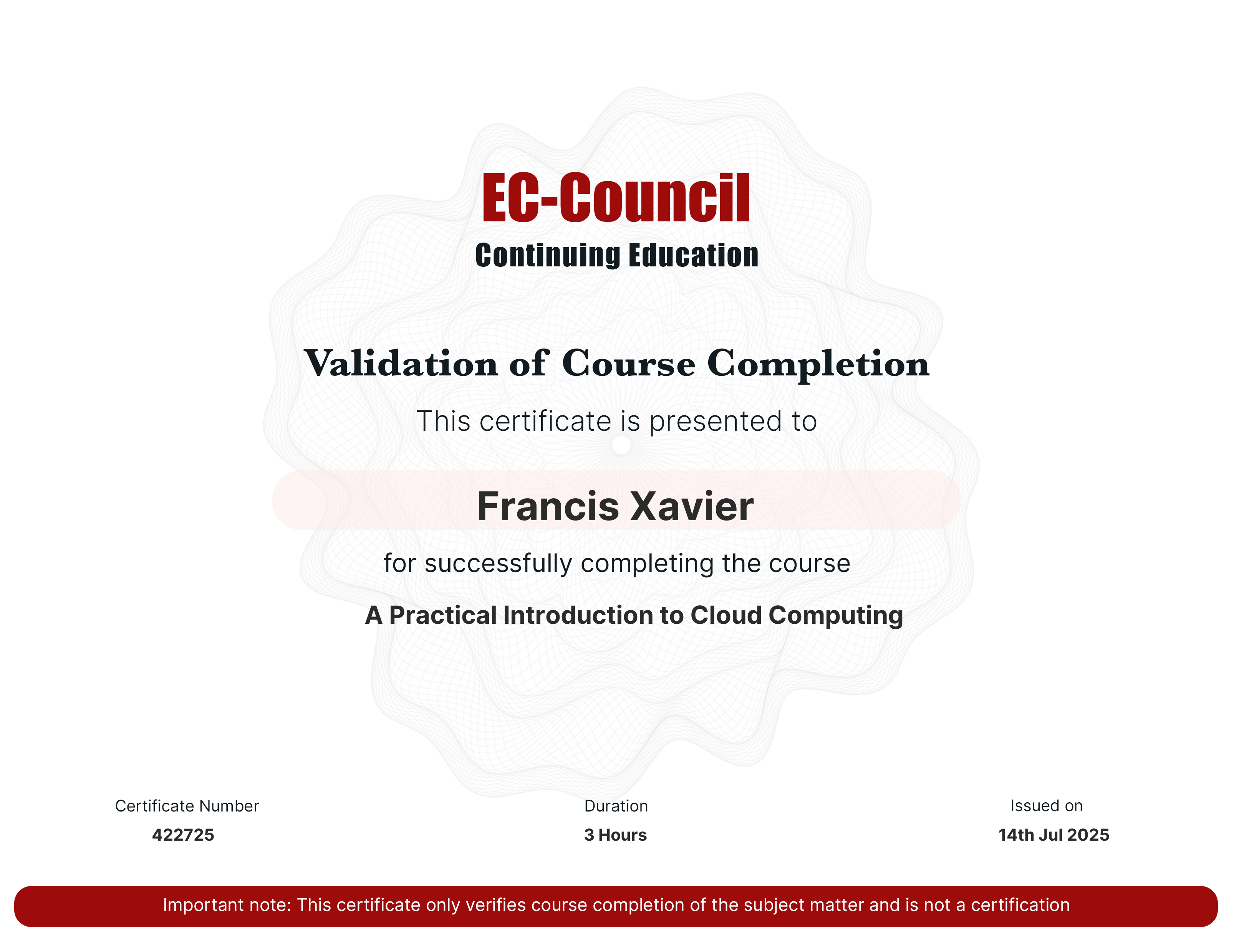 certificate