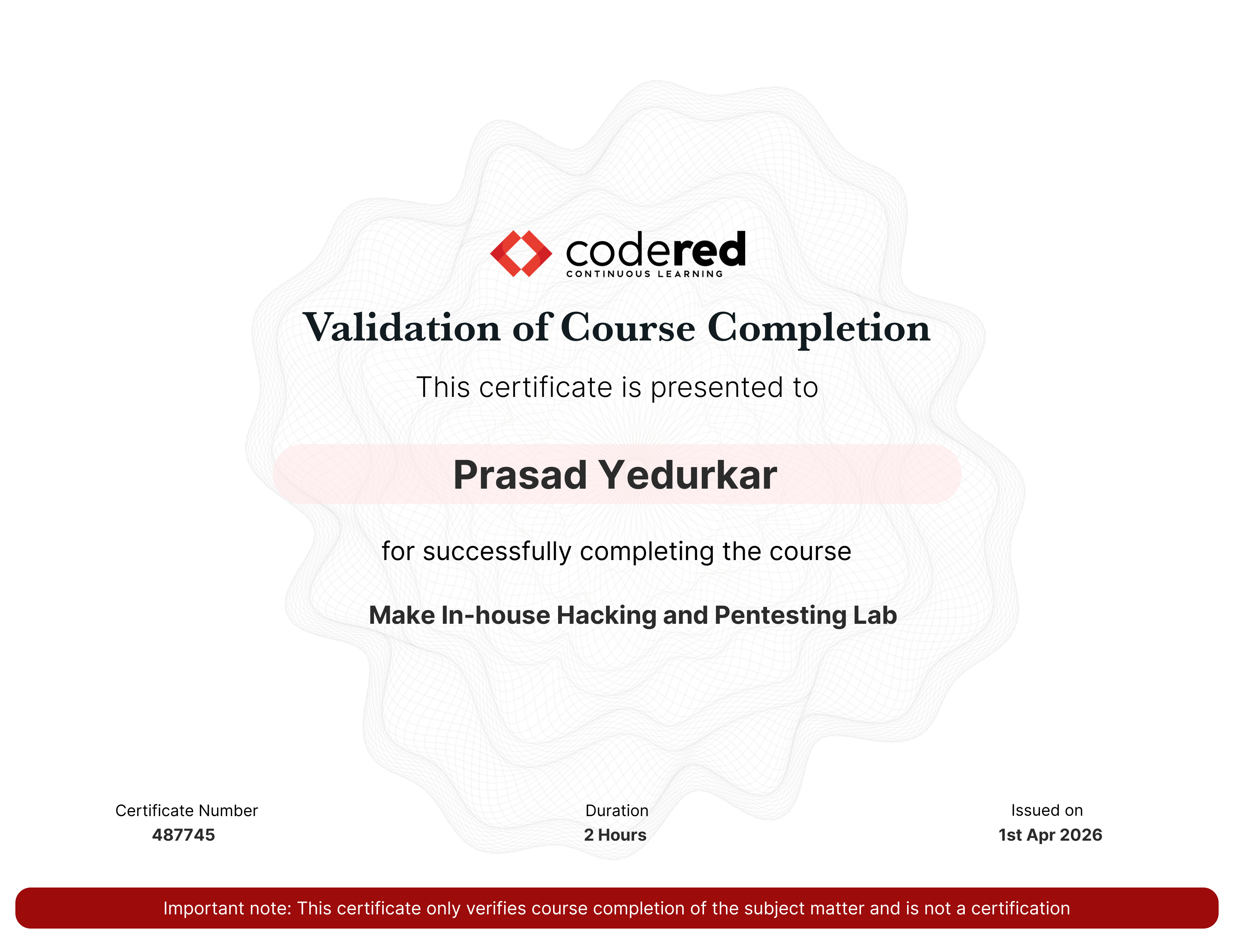 certificate