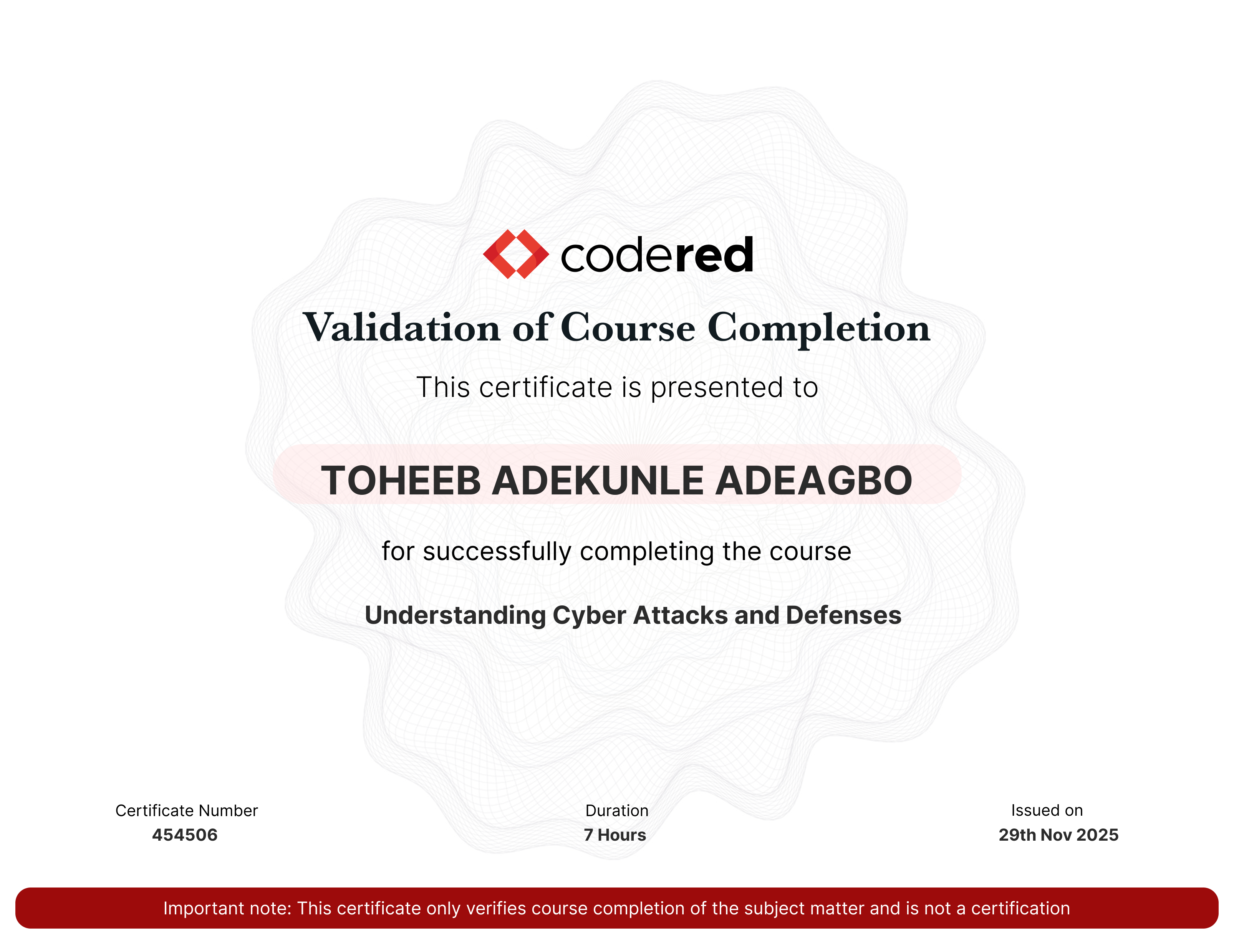 certificate