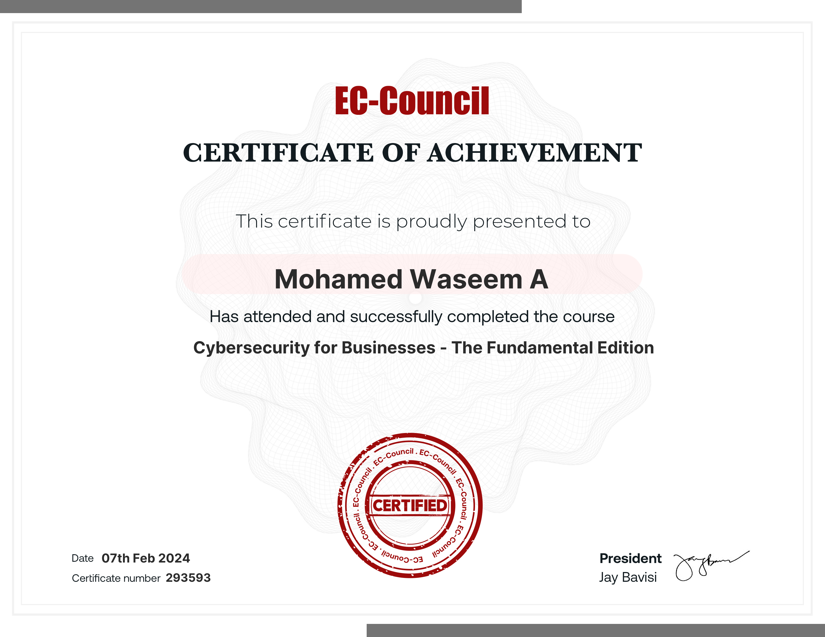 certificate