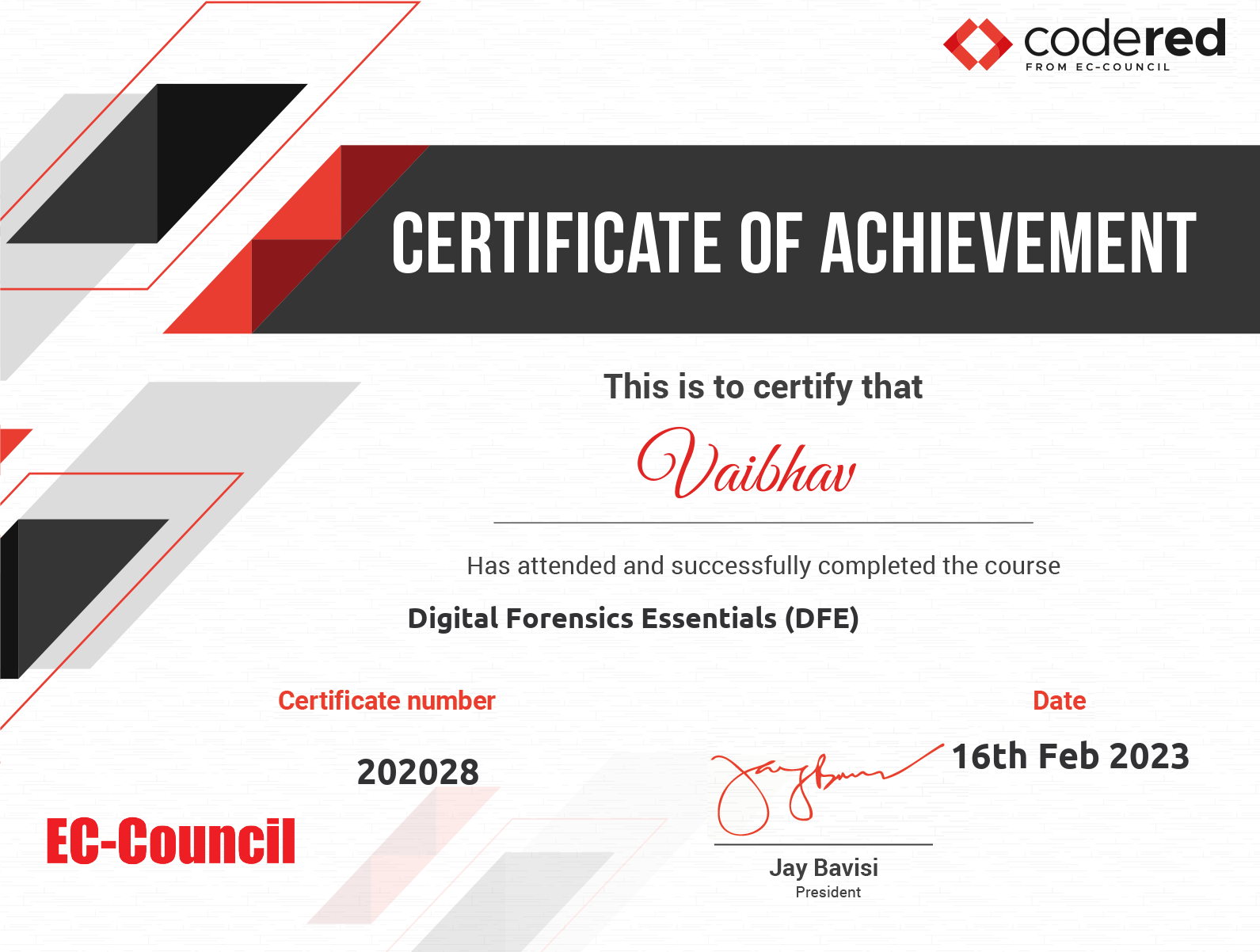 certificate