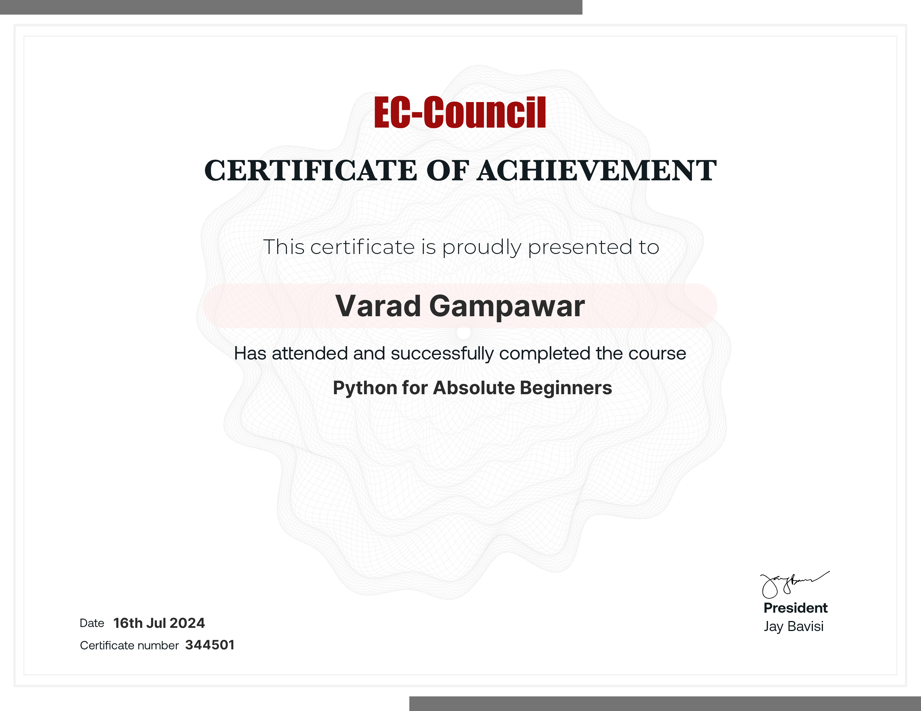 certificate