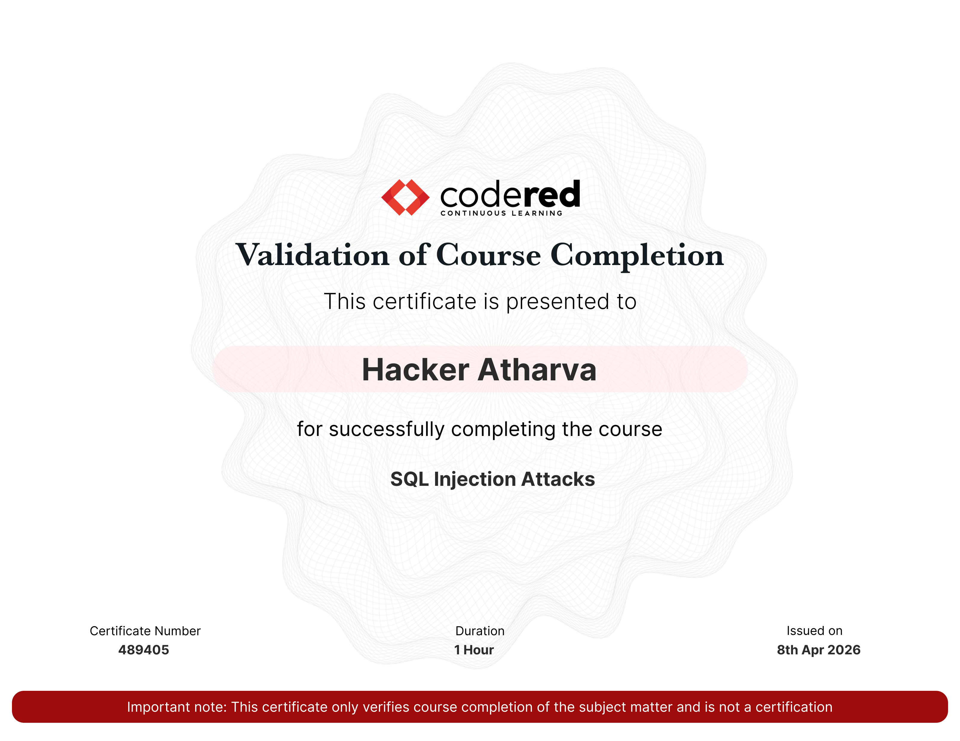 certificate