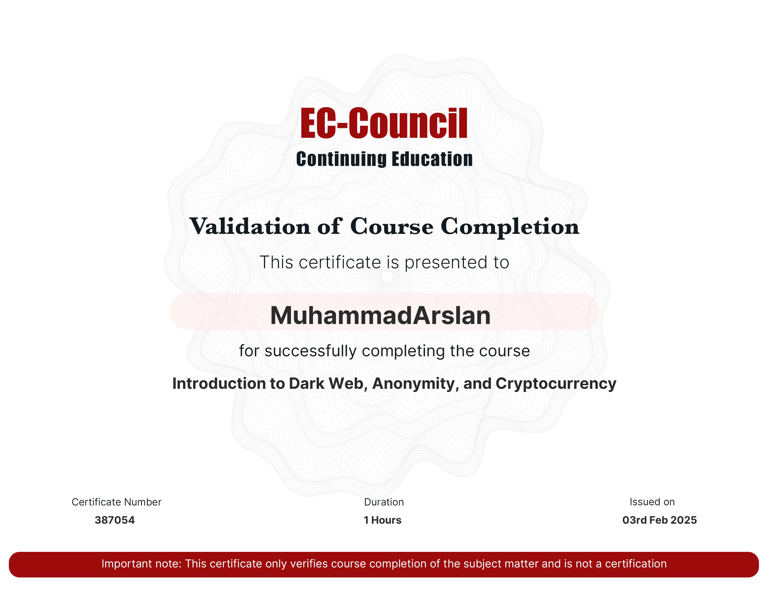 certificate