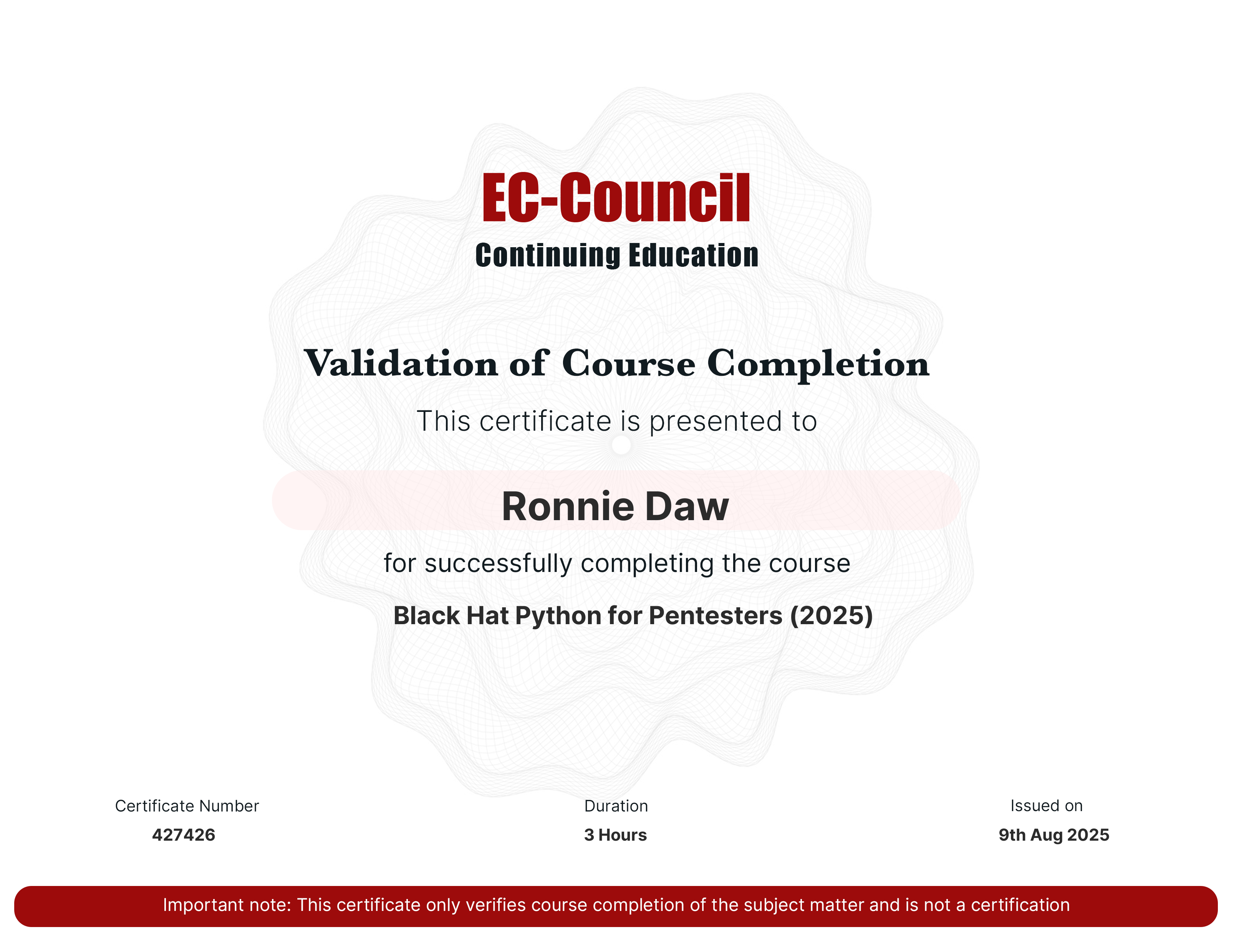 certificate