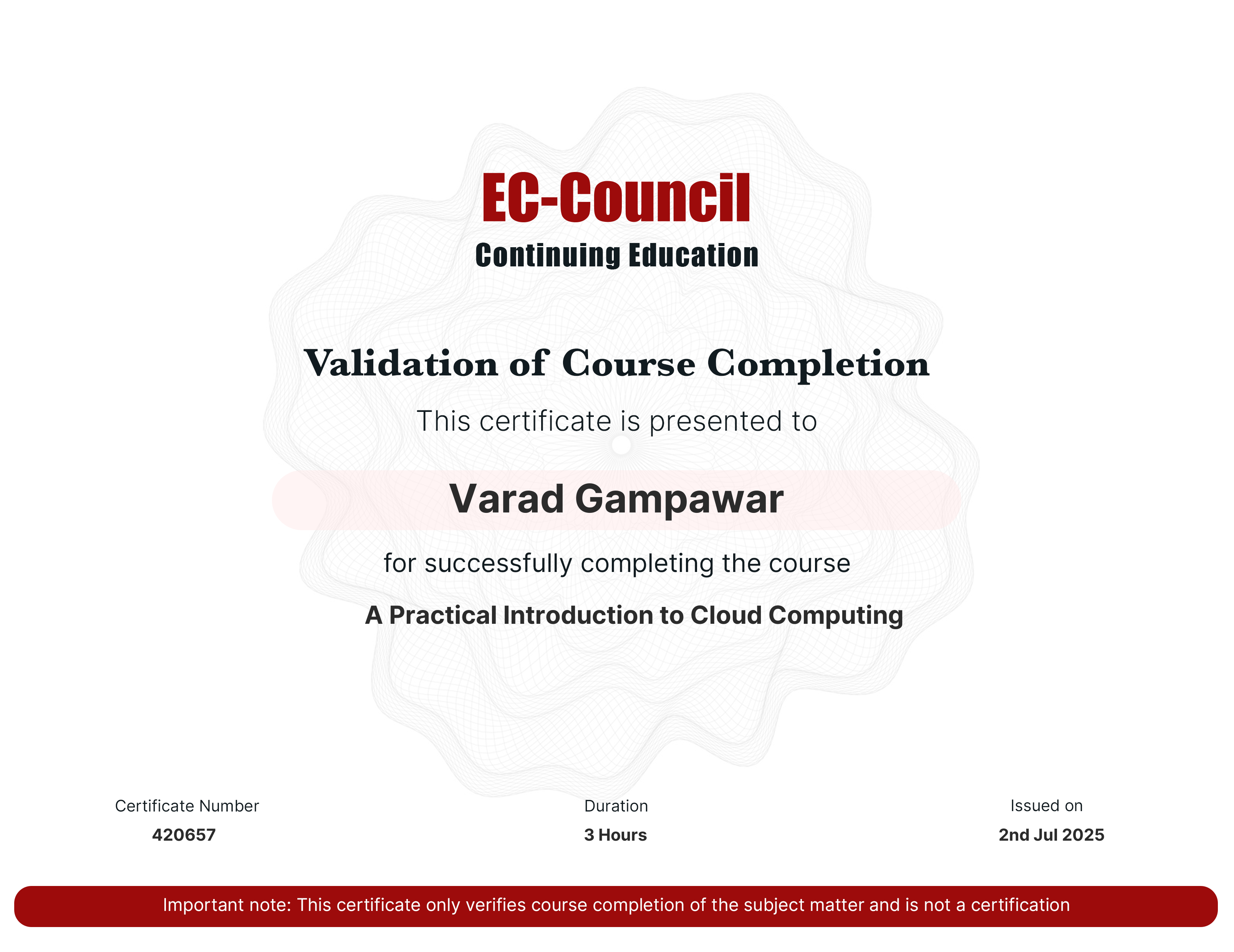 certificate