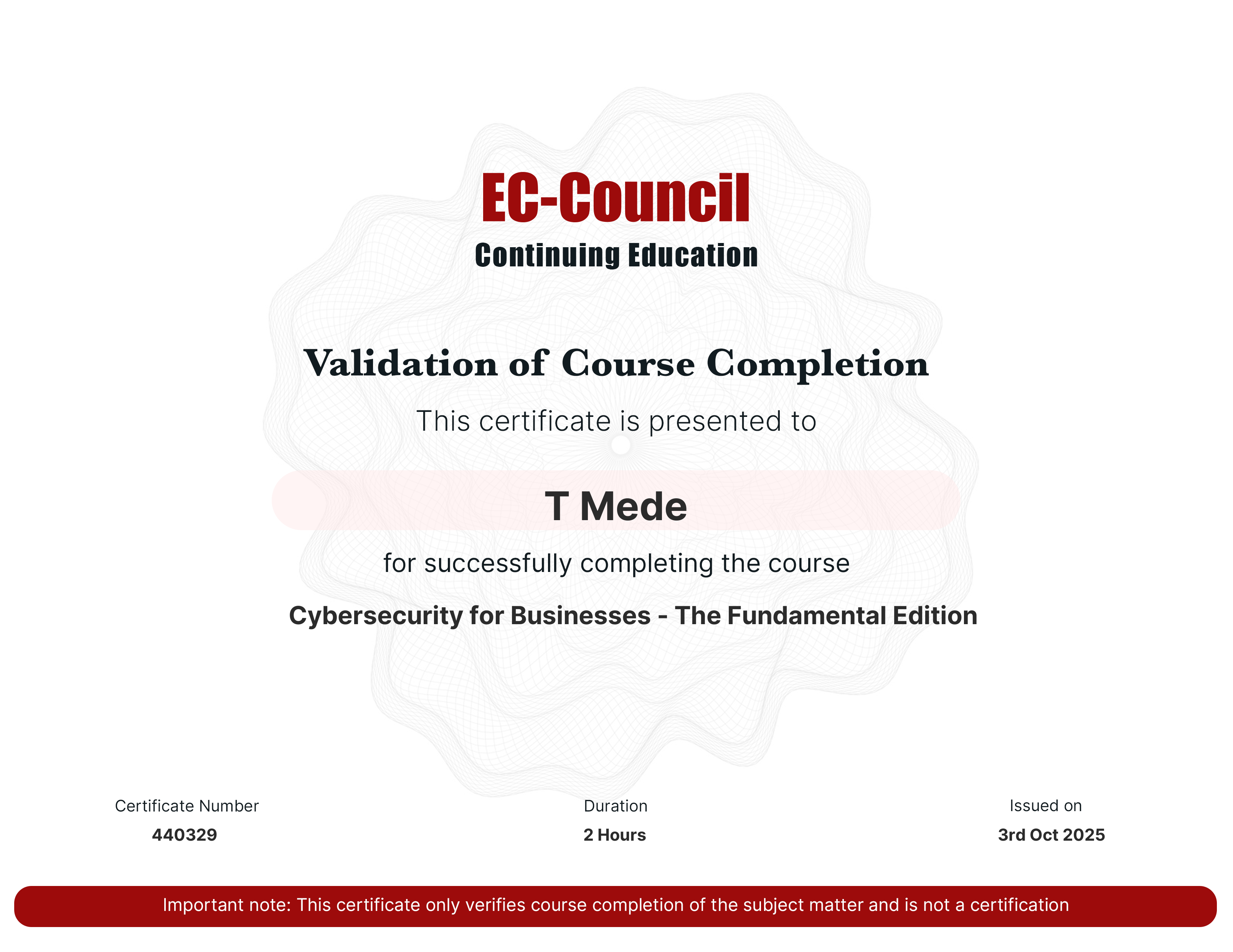 certificate