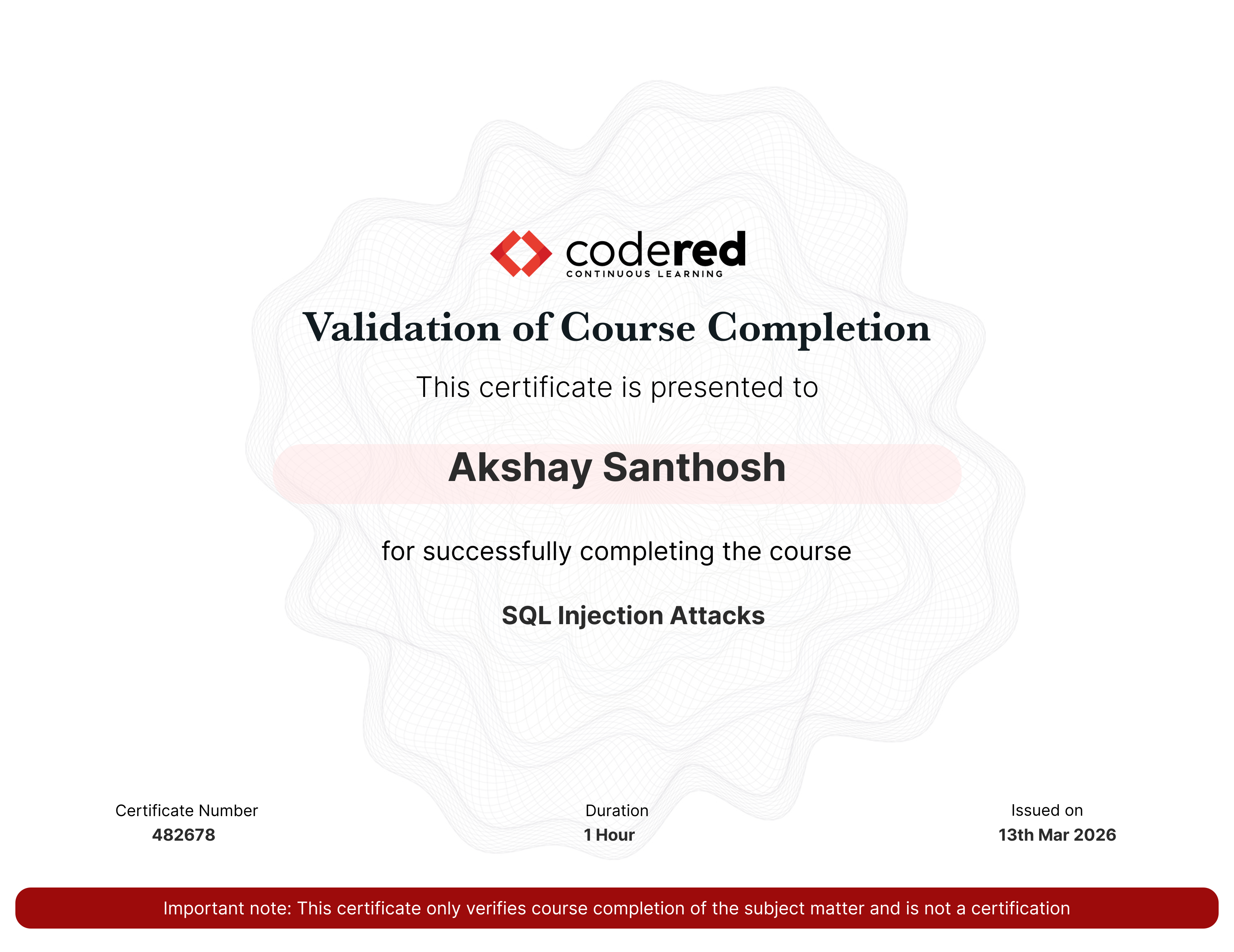 certificate
