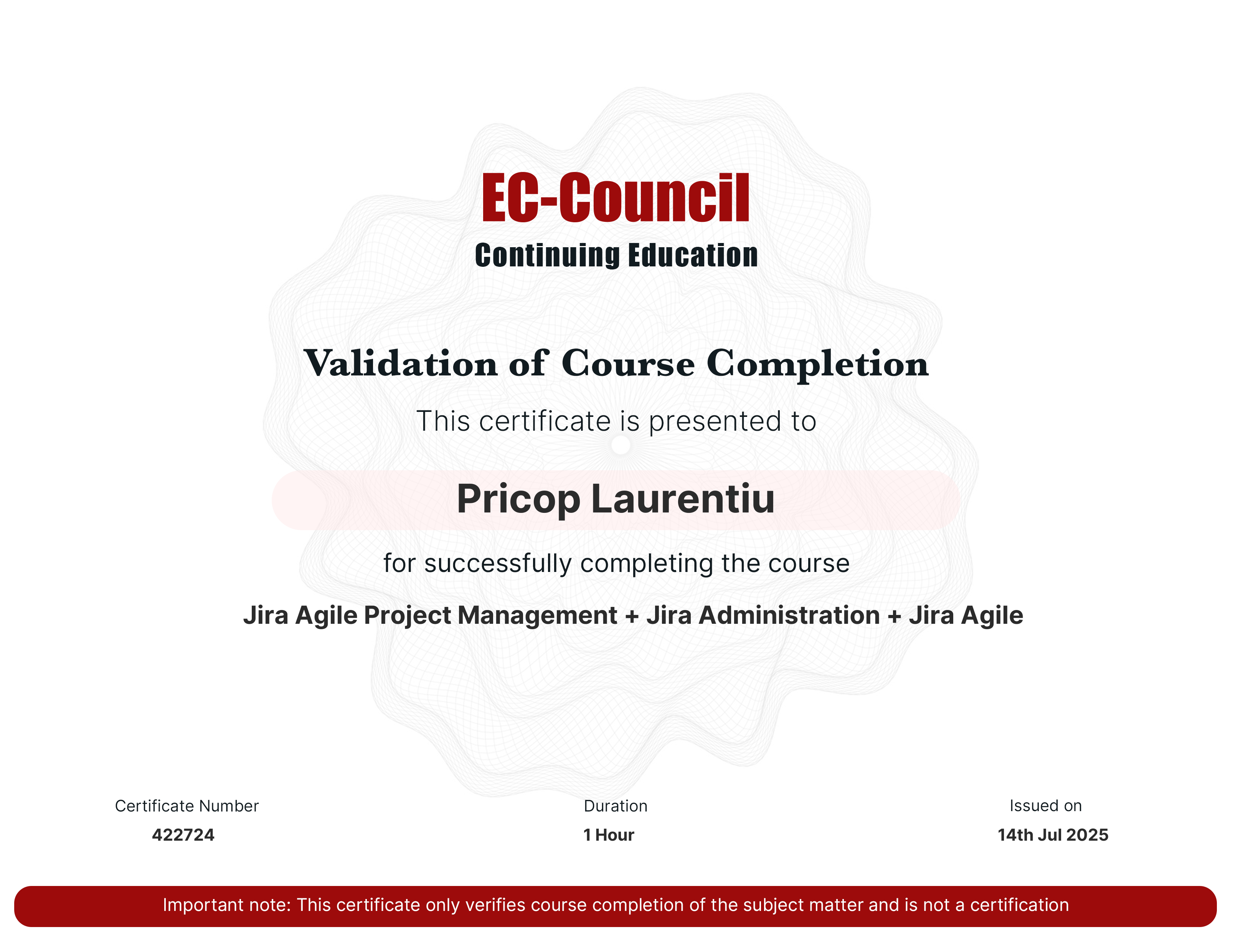 certificate