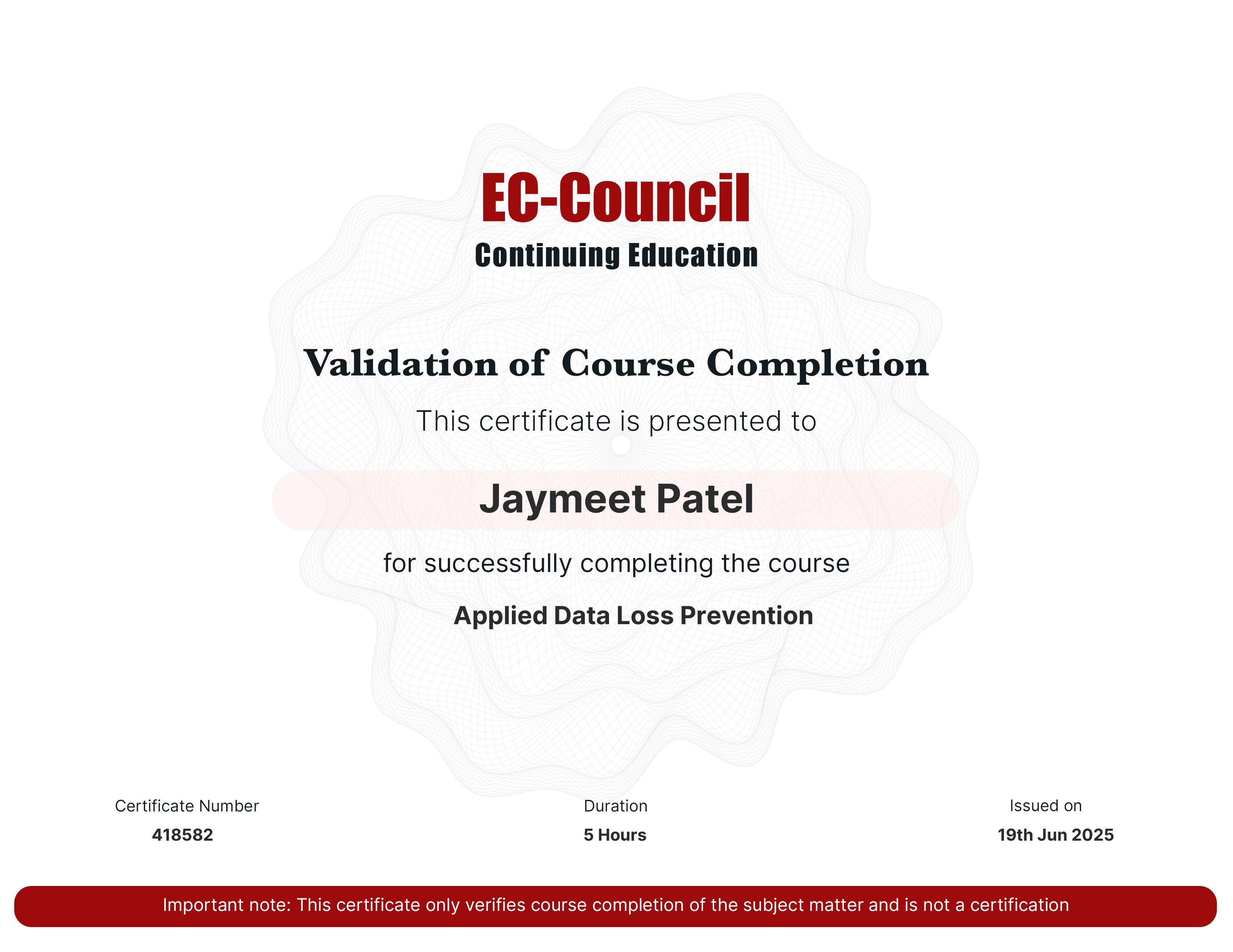 certificate