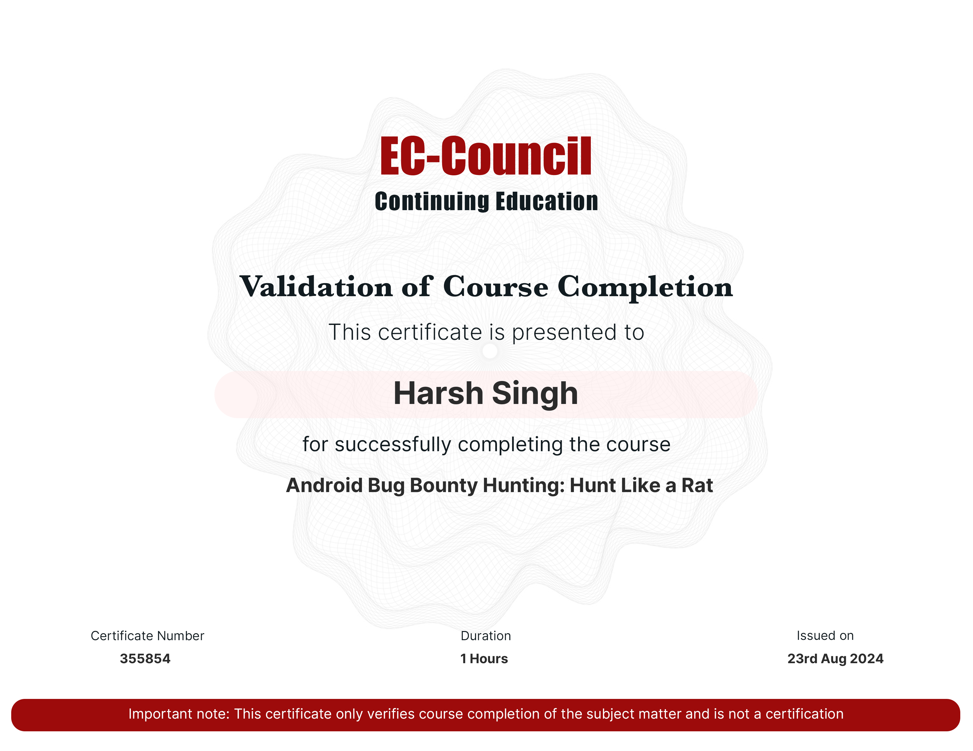 certificate