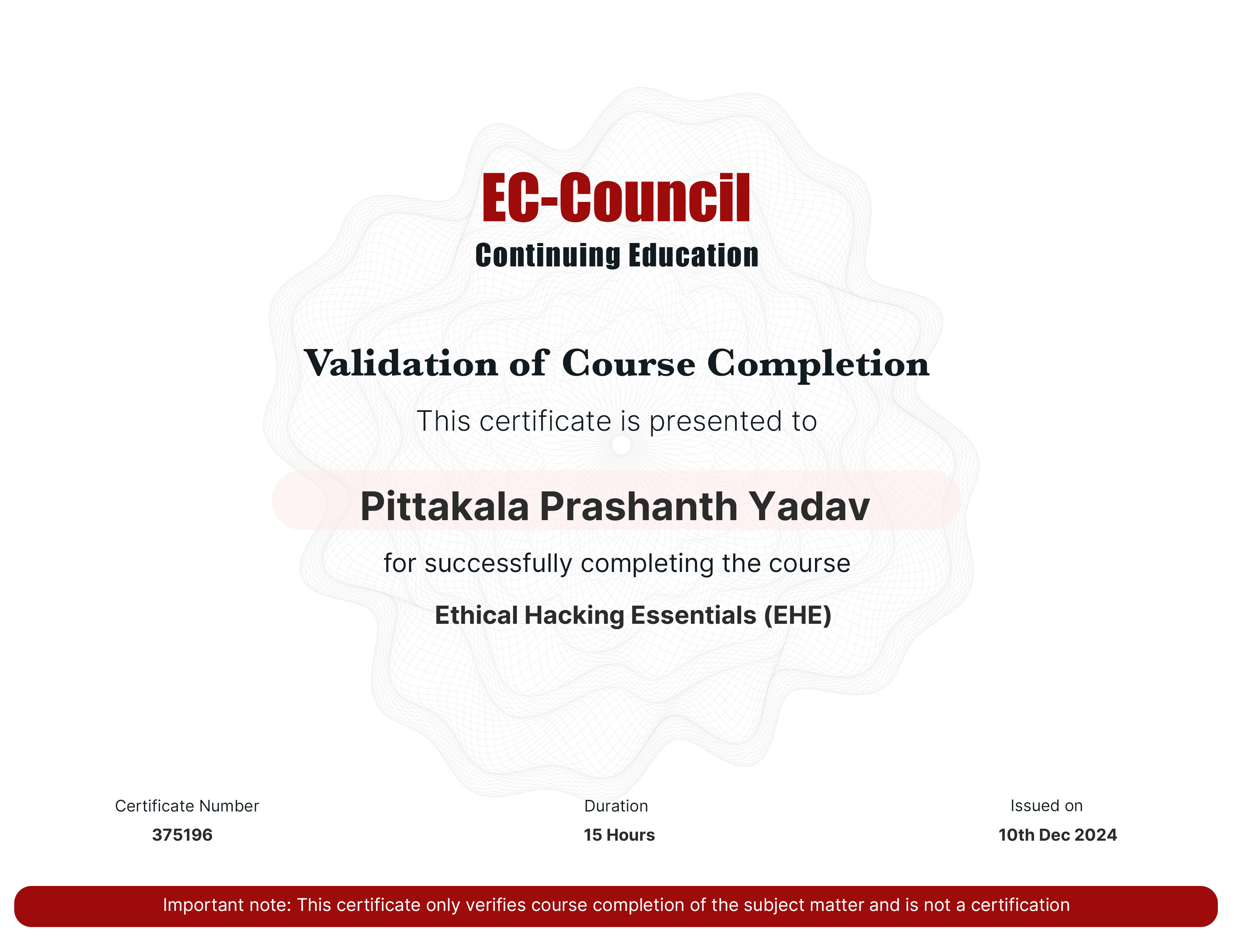 certificate