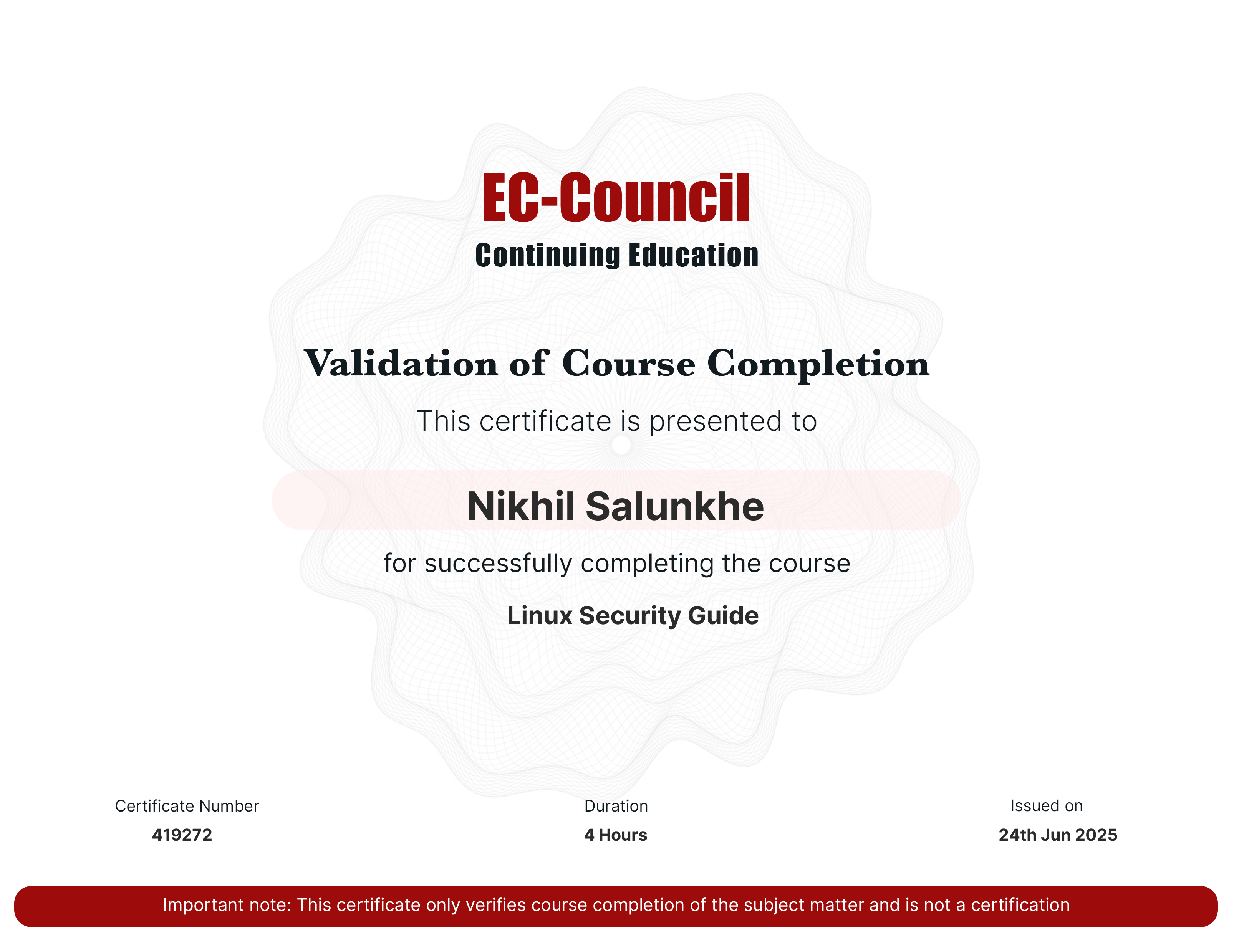 certificate