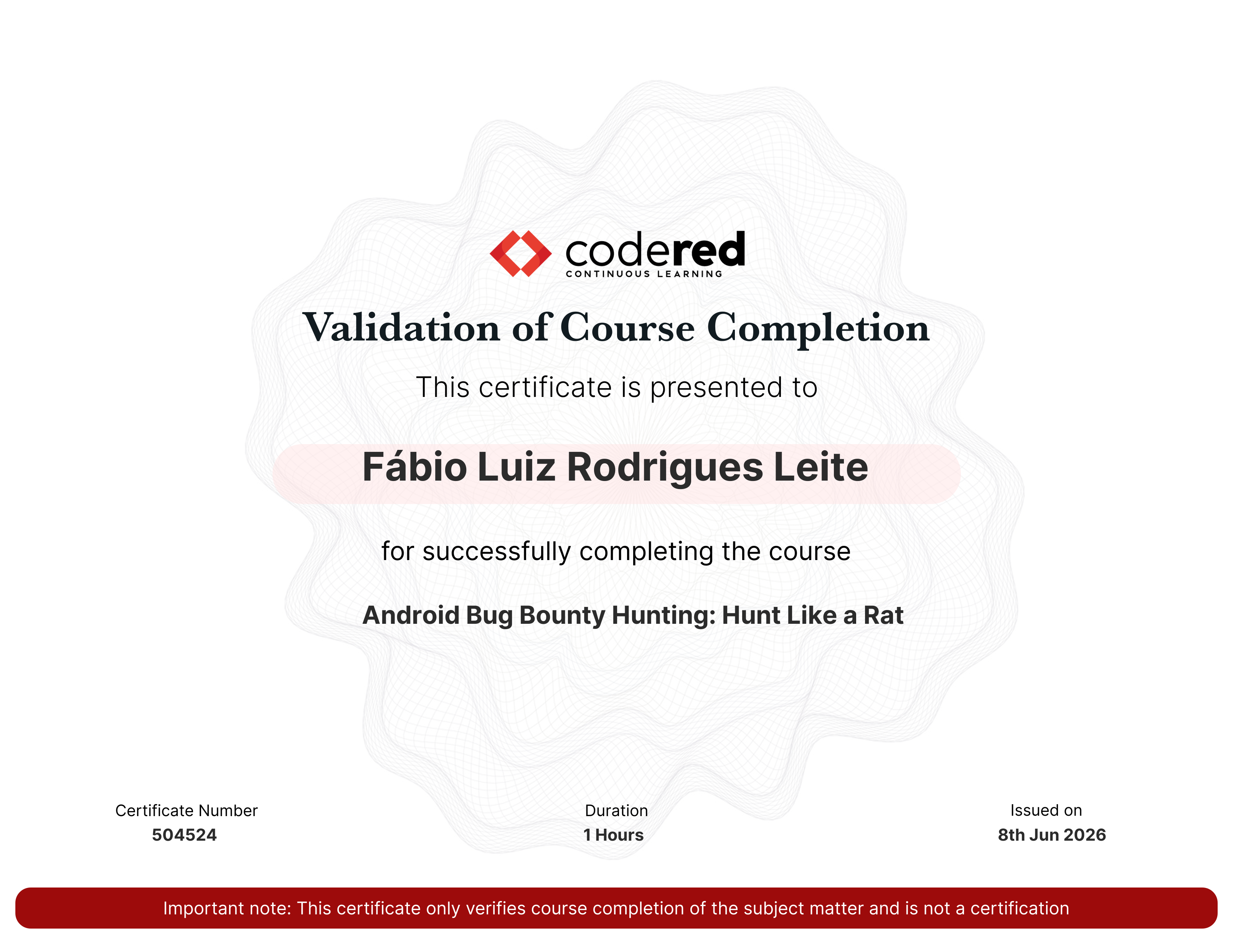 certificate