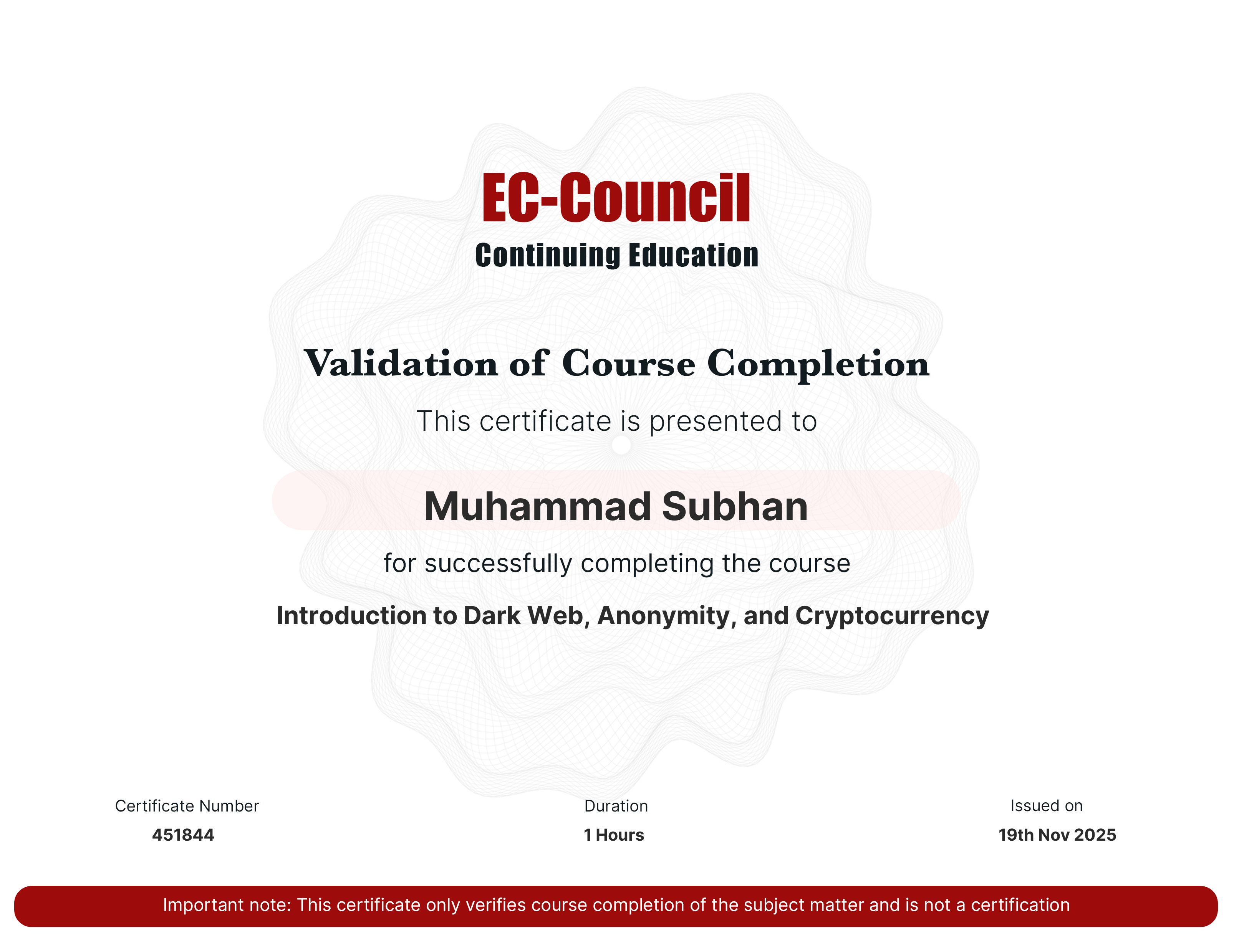 certificate