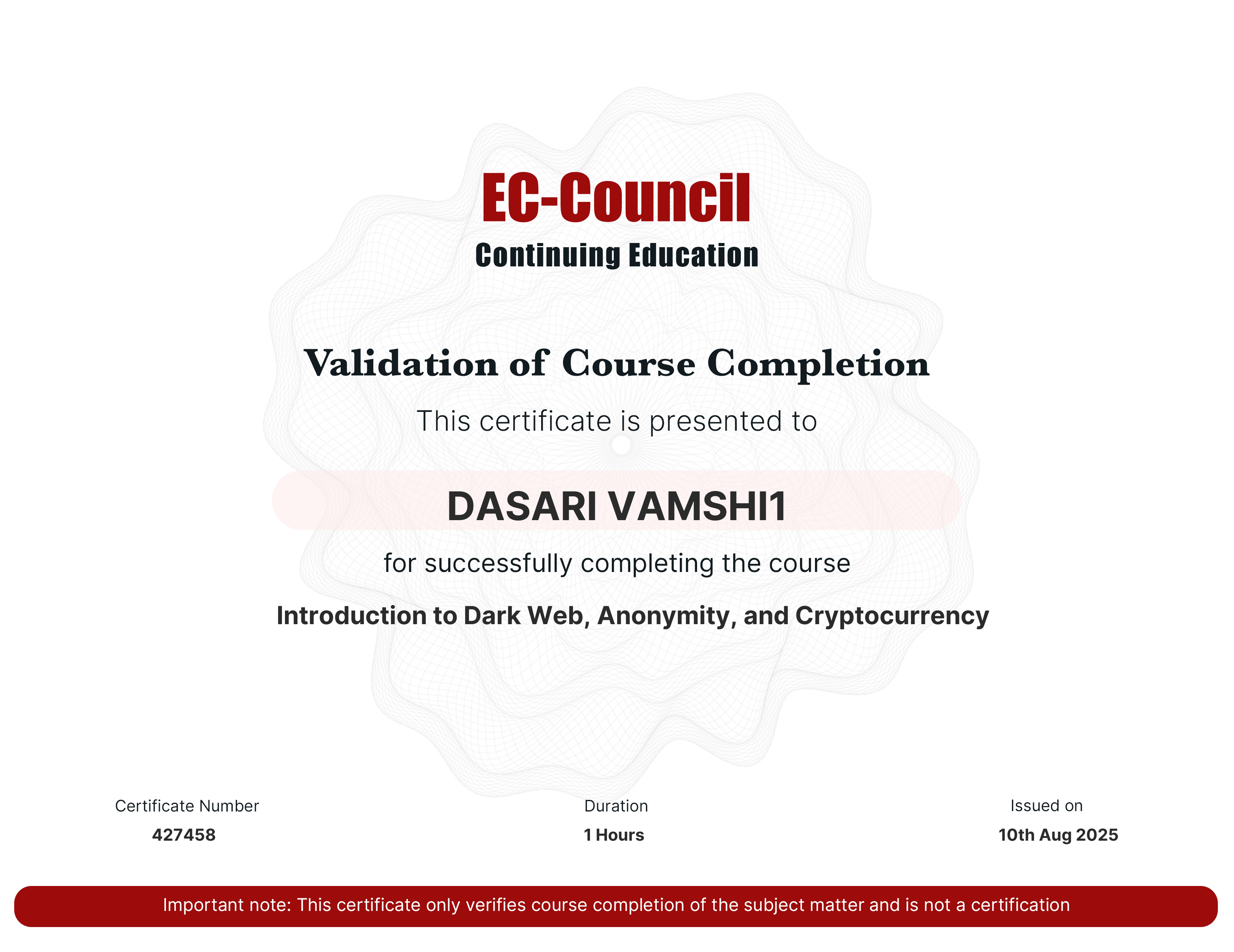 certificate