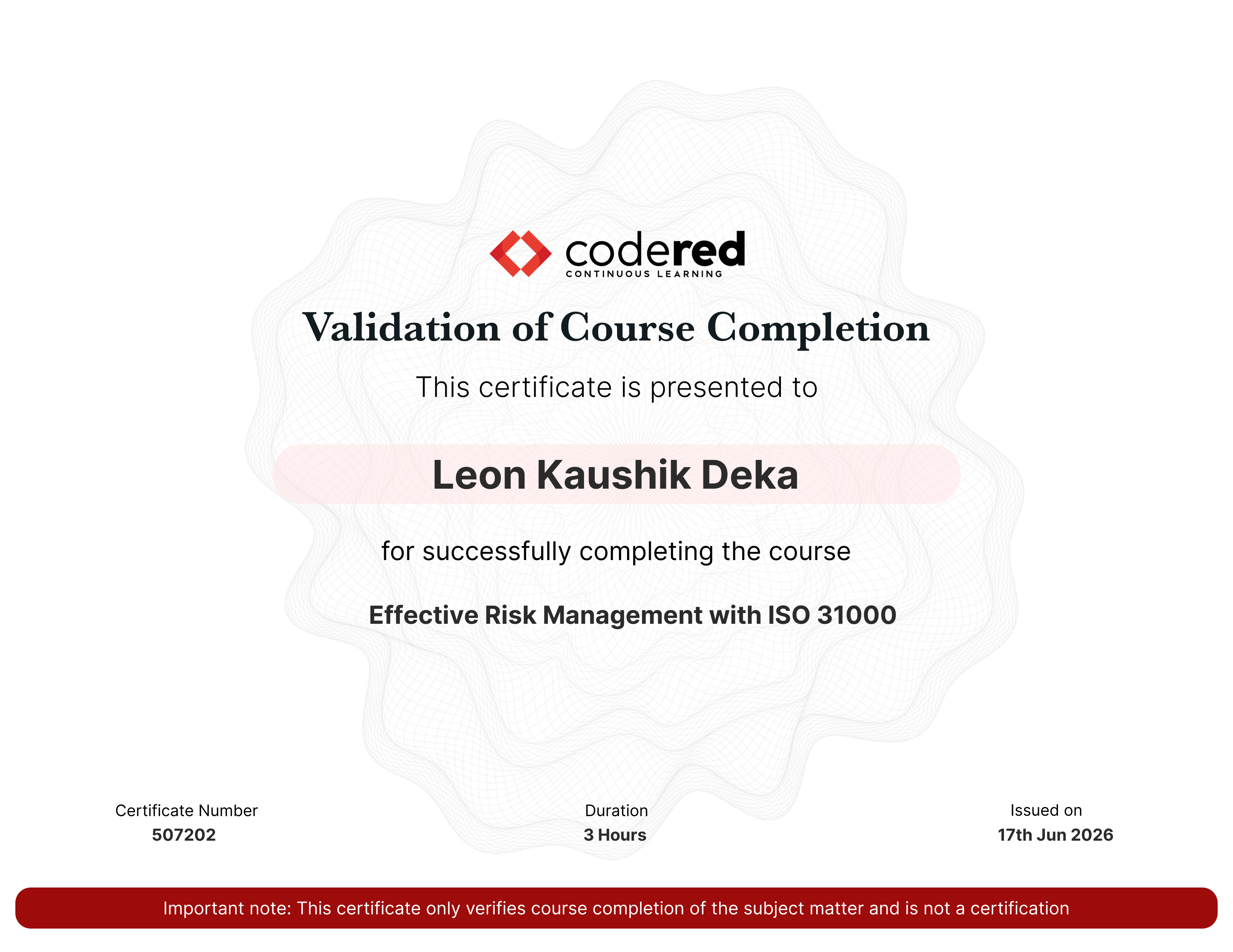 certificate