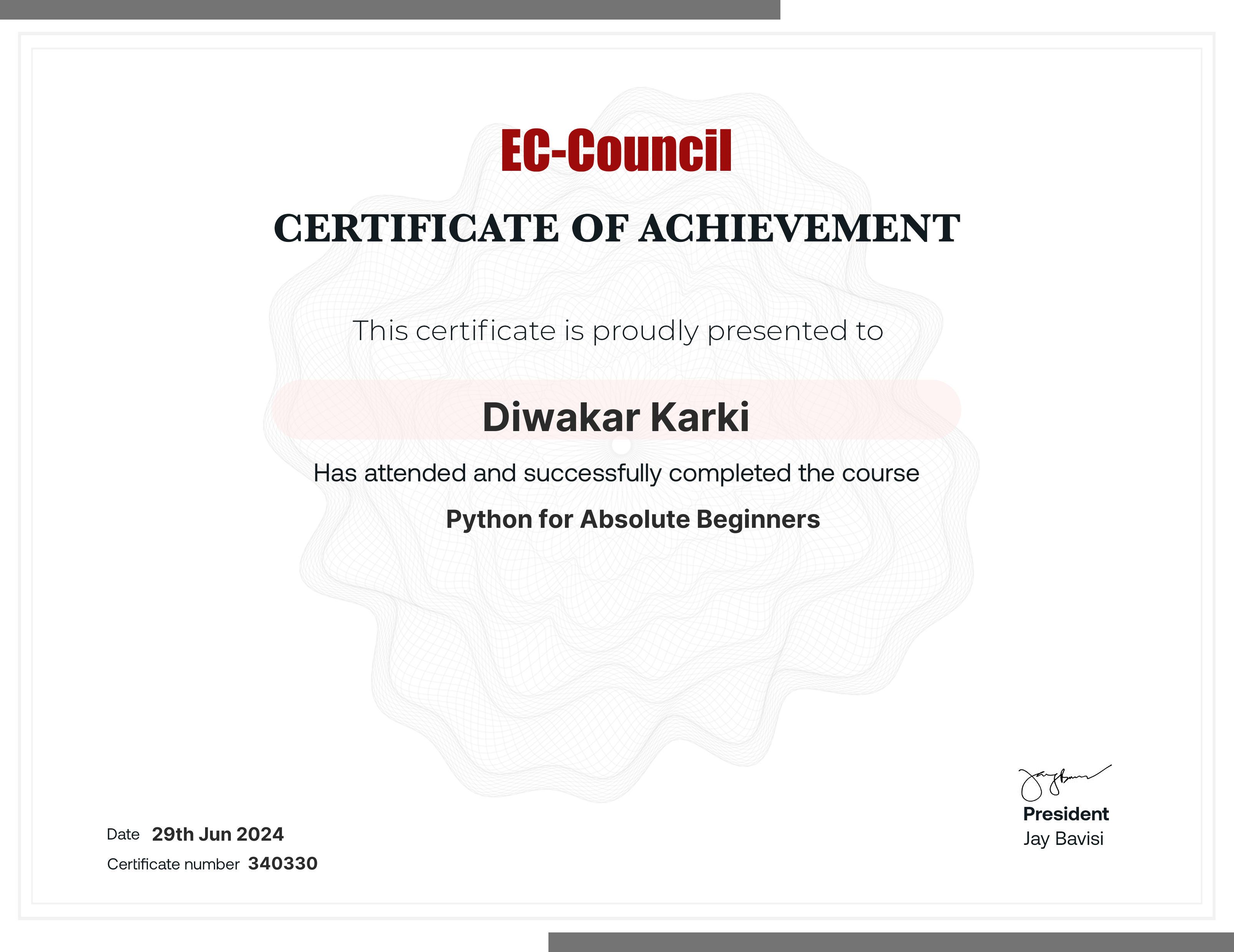 certificate