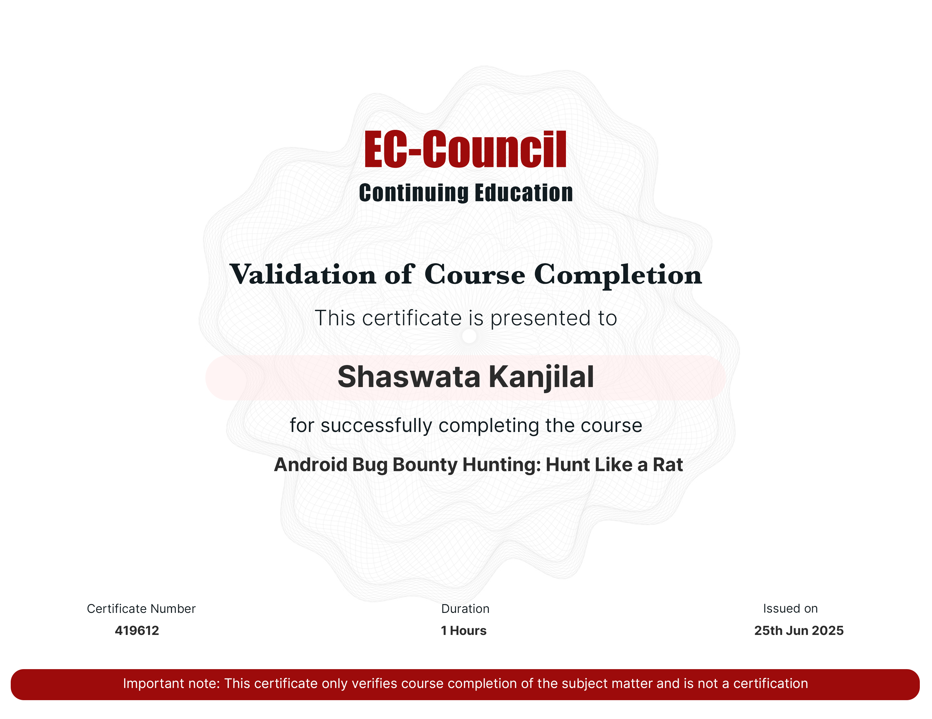 certificate