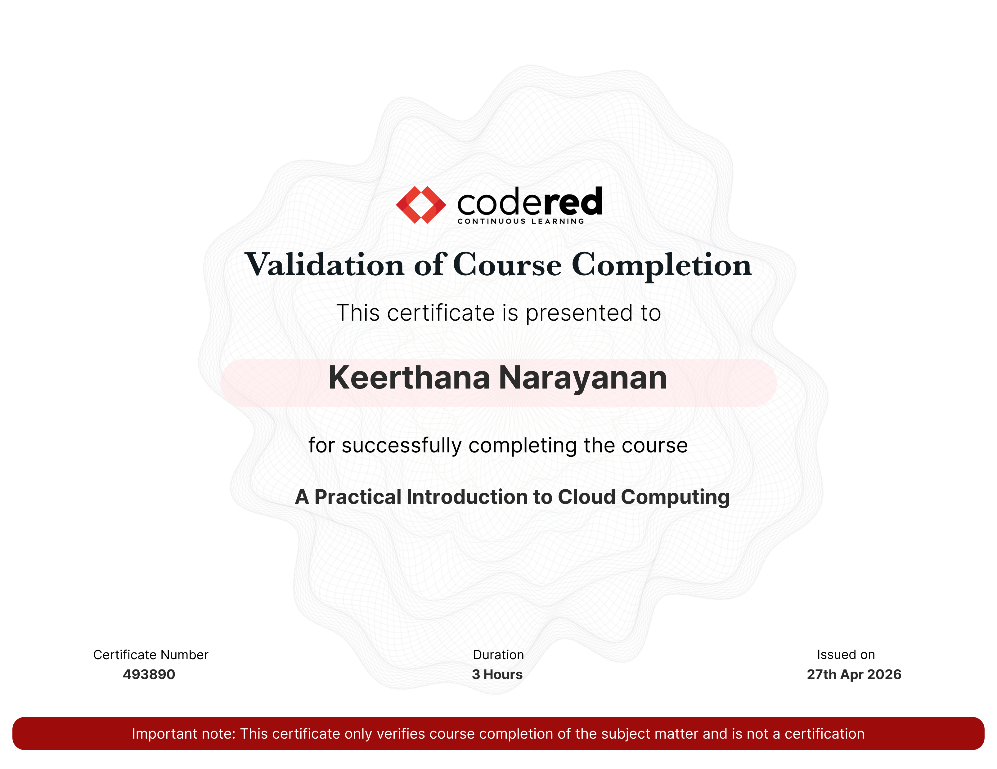certificate