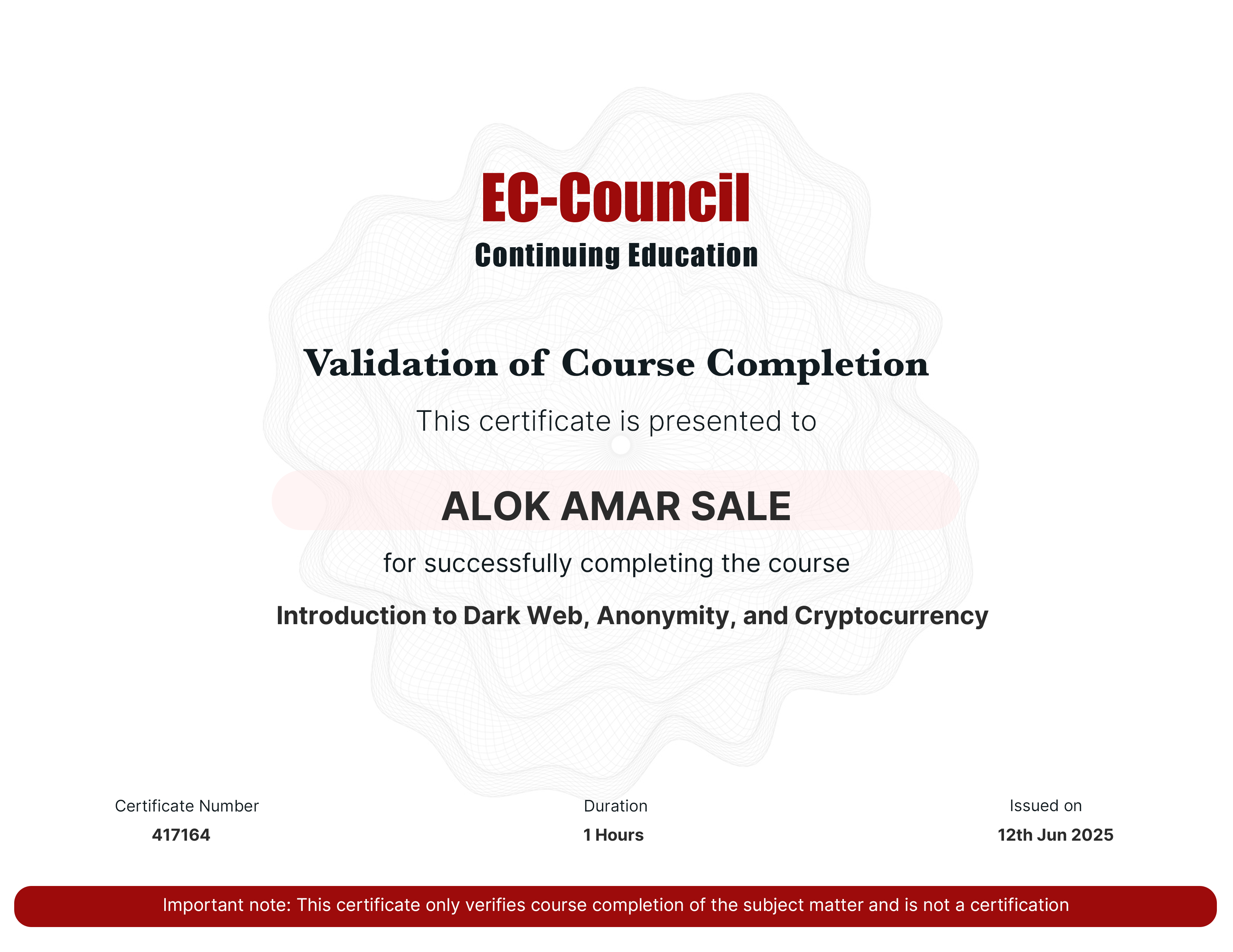 certificate