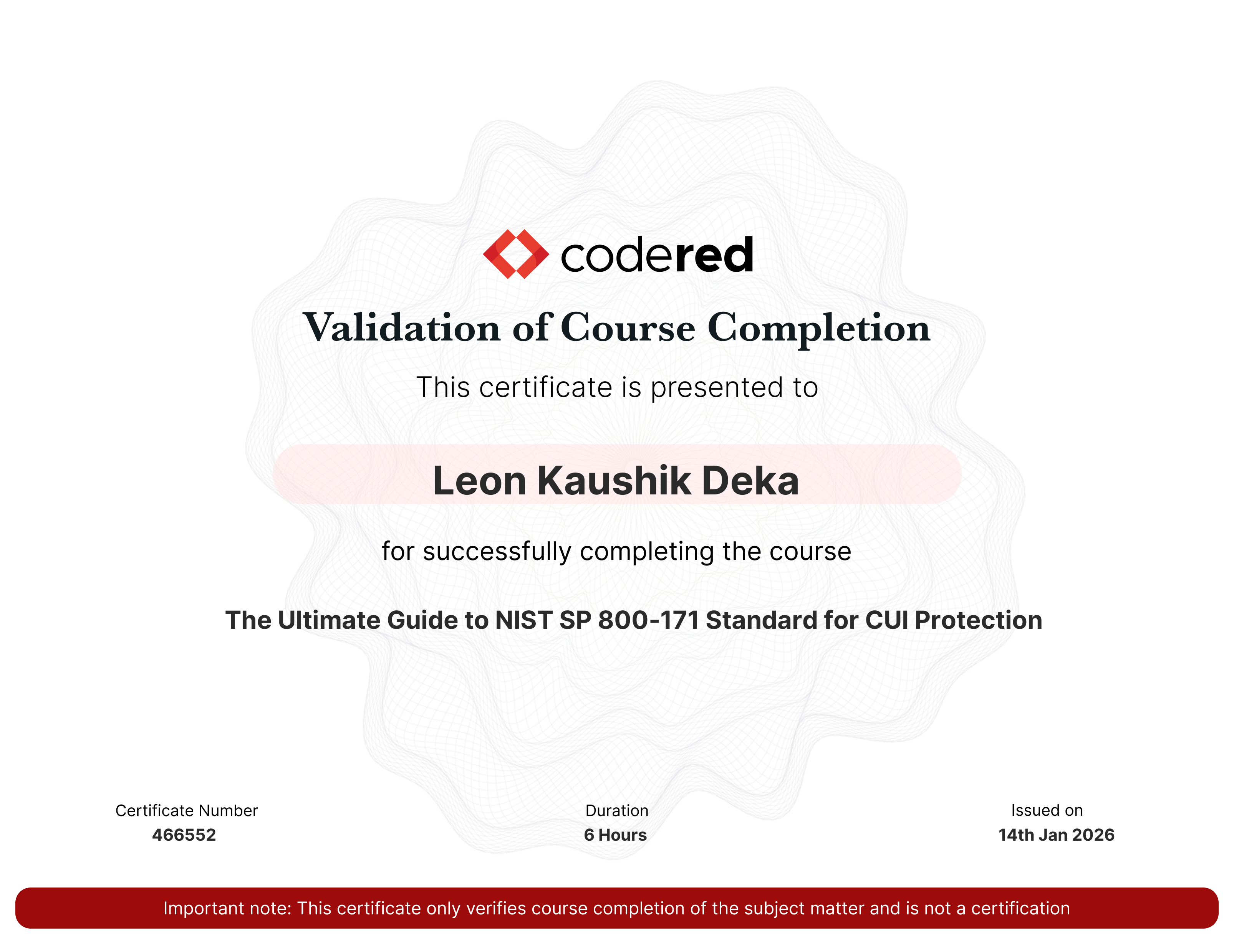 certificate