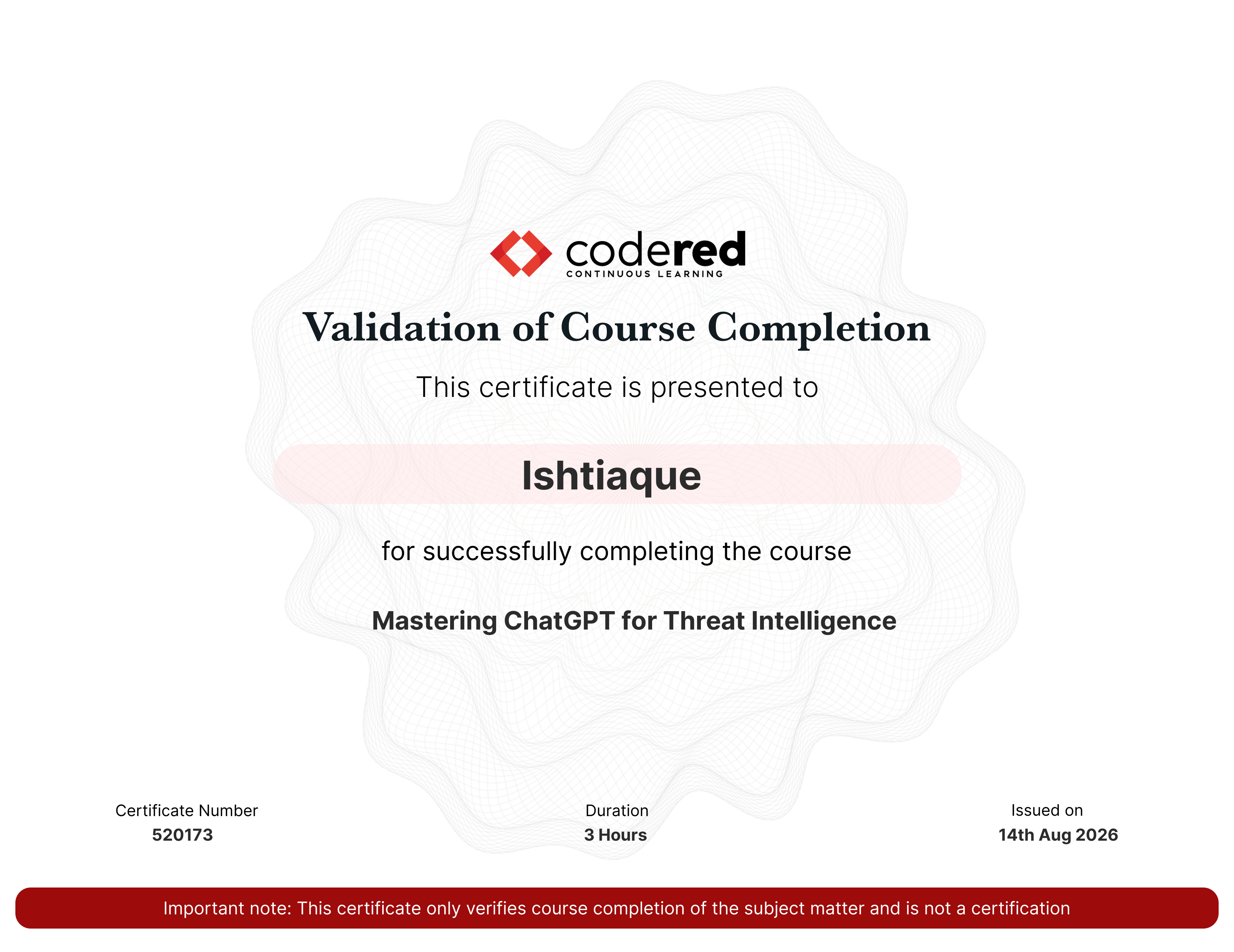 certificate