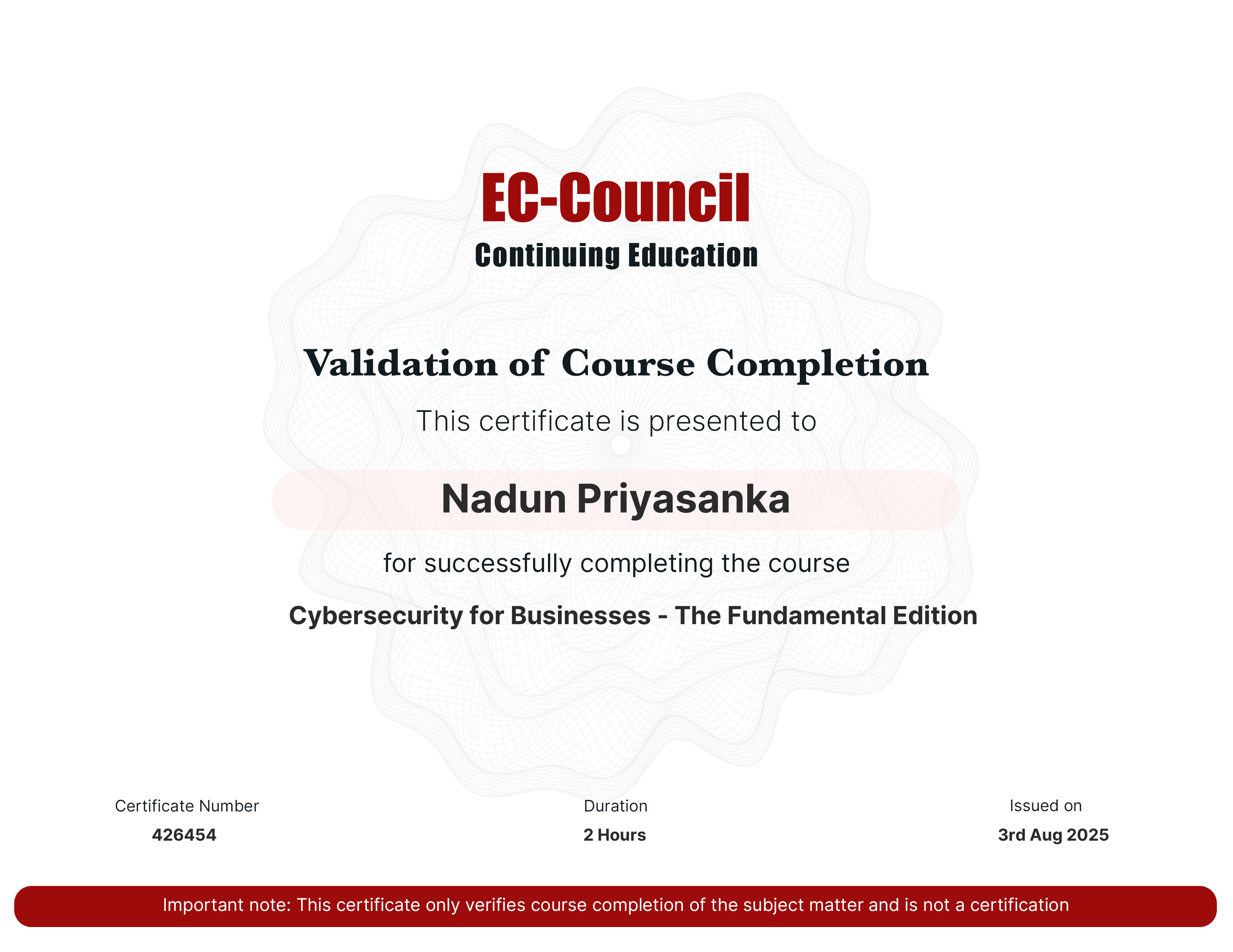 certificate