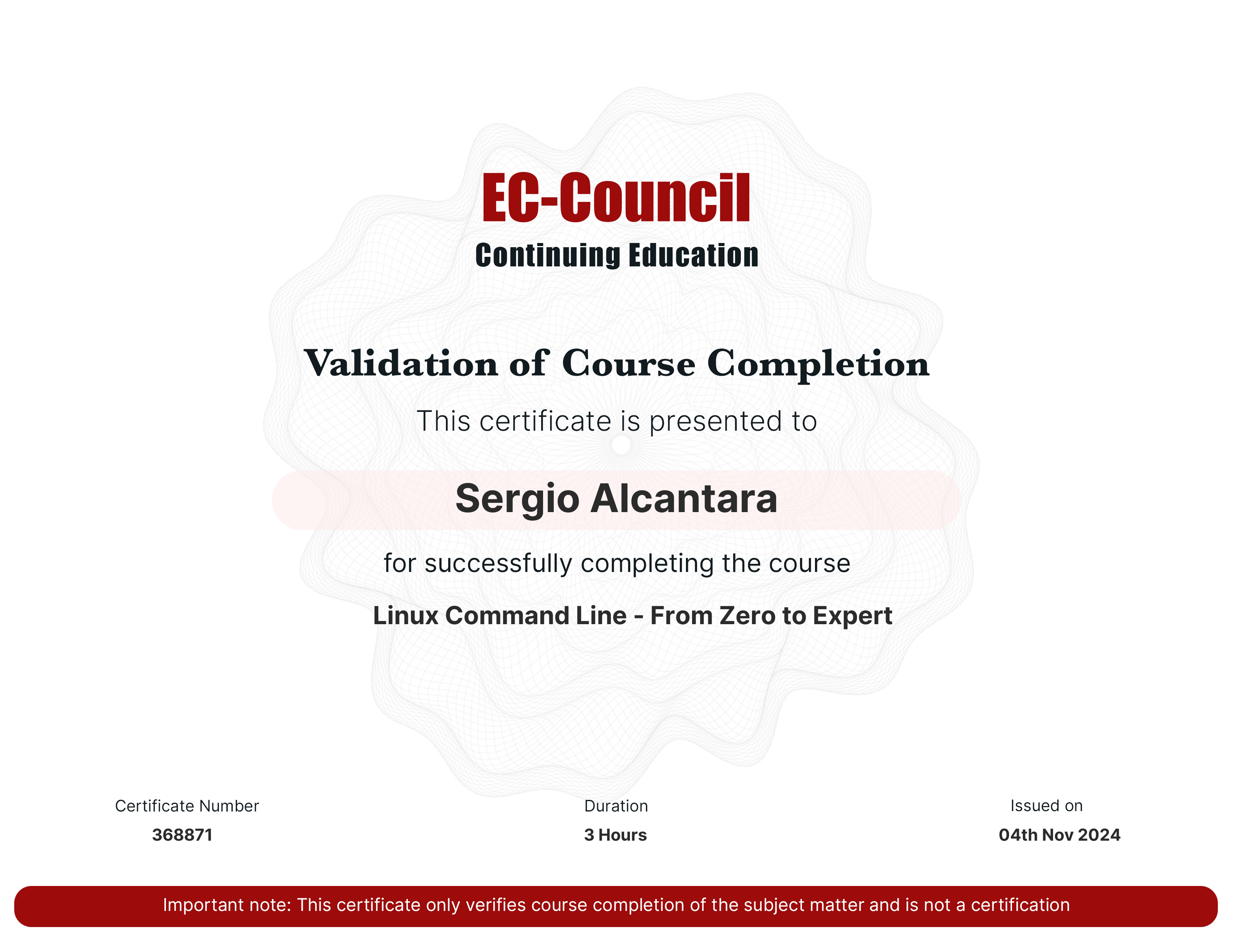 certificate