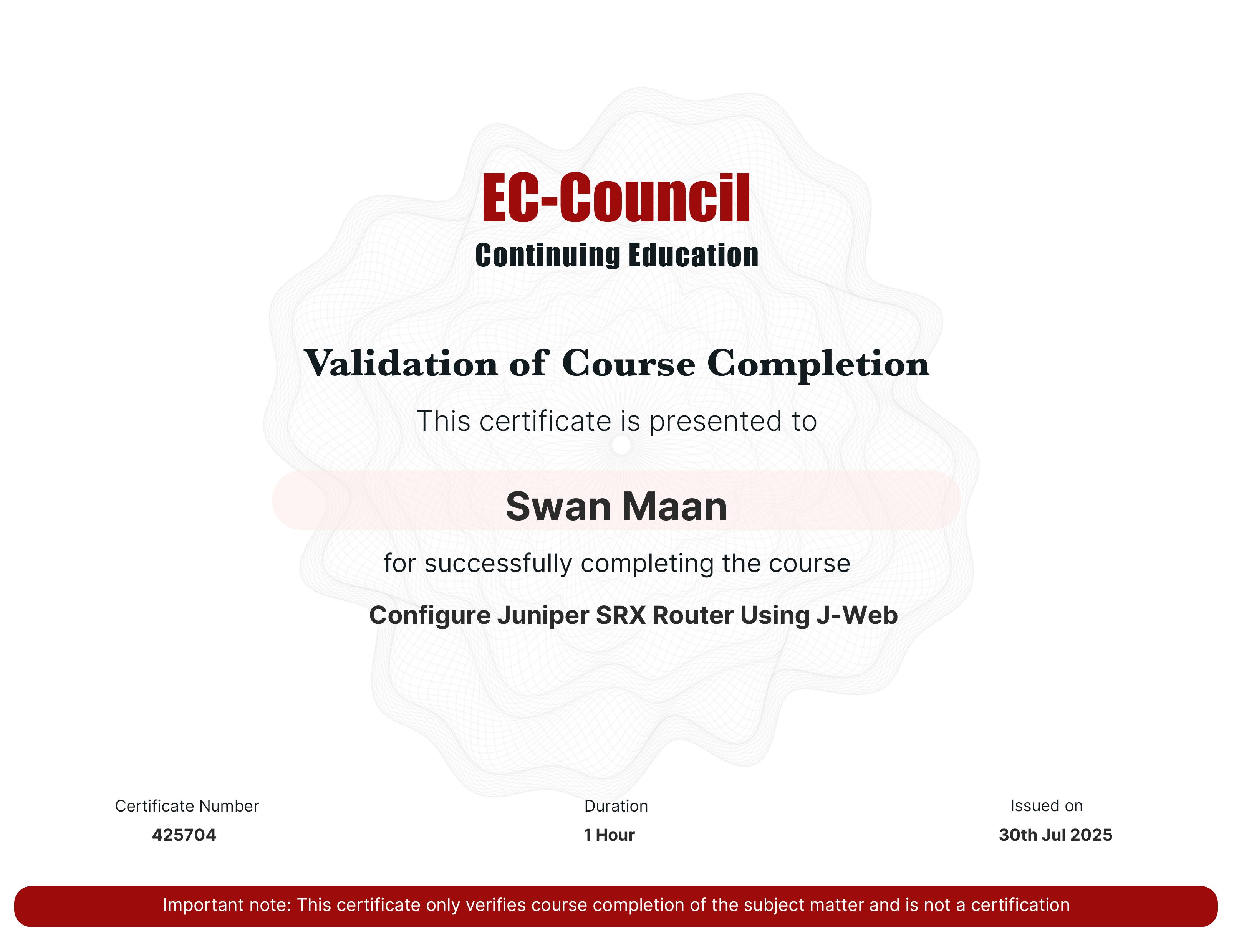 certificate