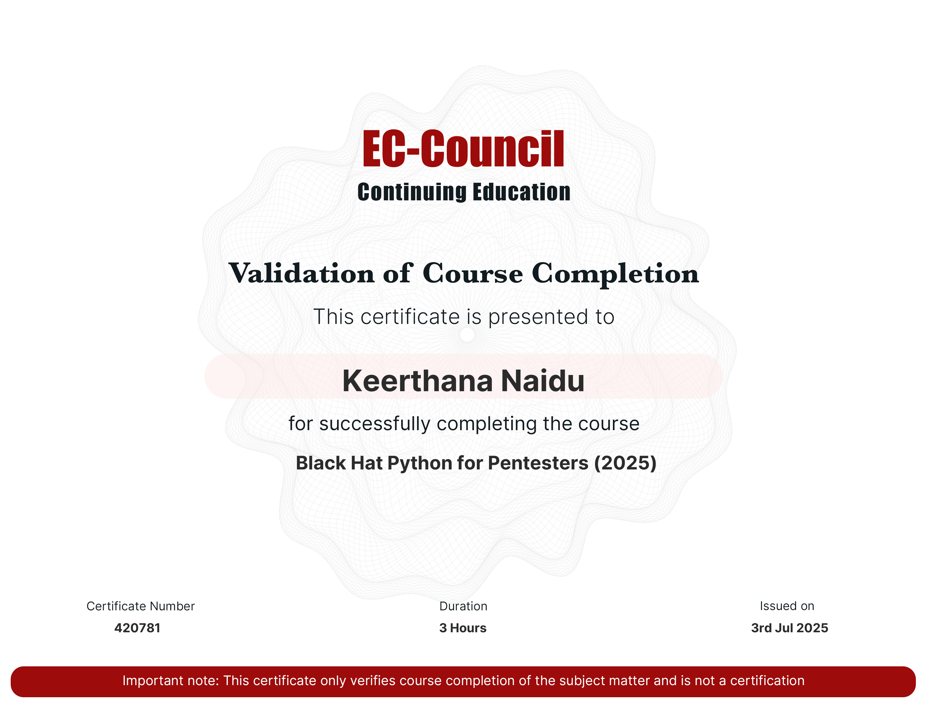 certificate